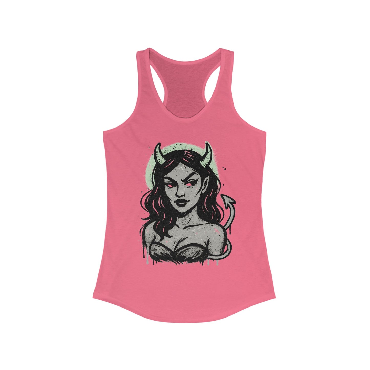 Gothic Style Tank Top, Women's Ideal Racerback Tank, Punk Fitness Apparel, Halloween Clothing, Edgy Summer Wear