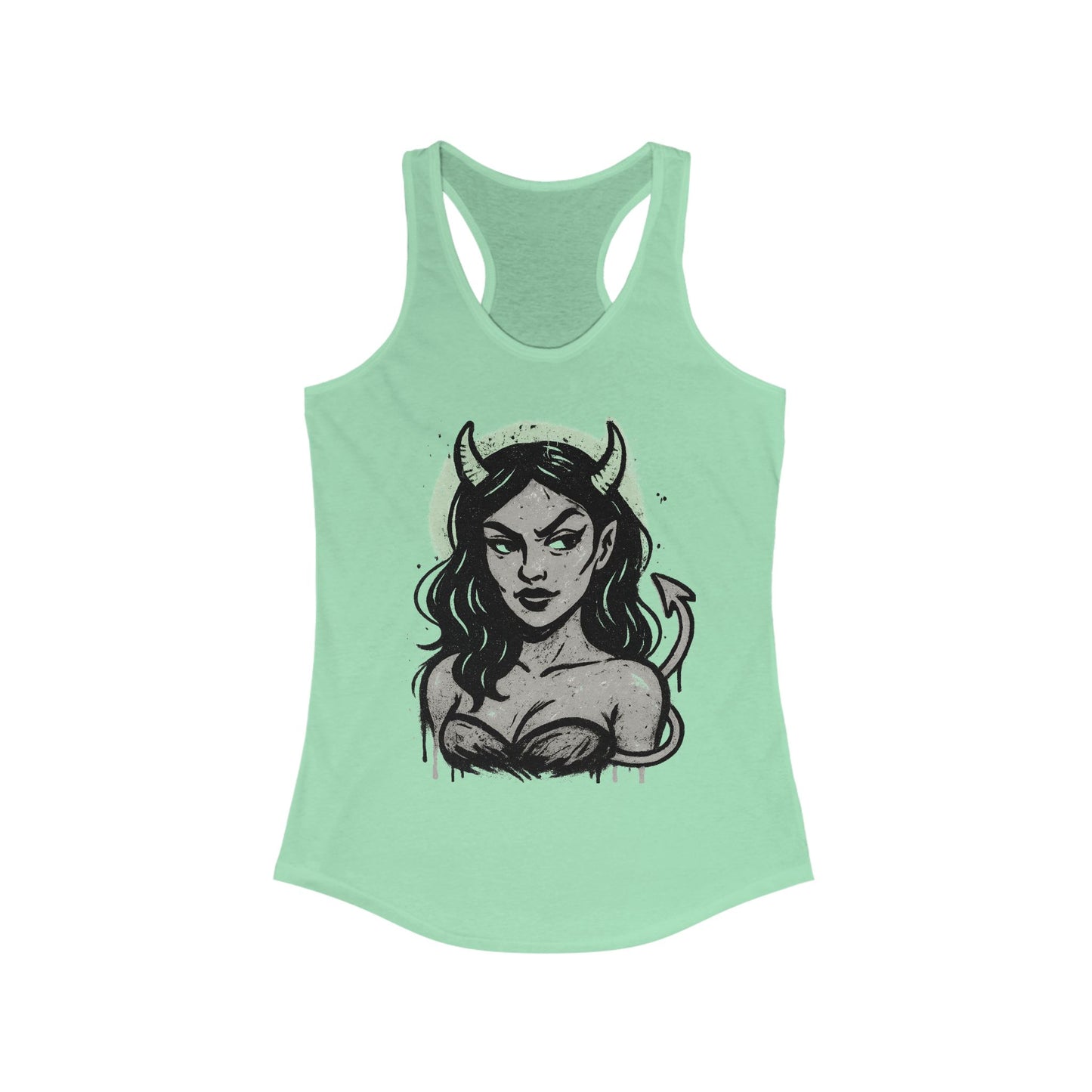 Gothic Style Tank Top, Women's Ideal Racerback Tank, Punk Fitness Apparel, Halloween Clothing, Edgy Summer Wear