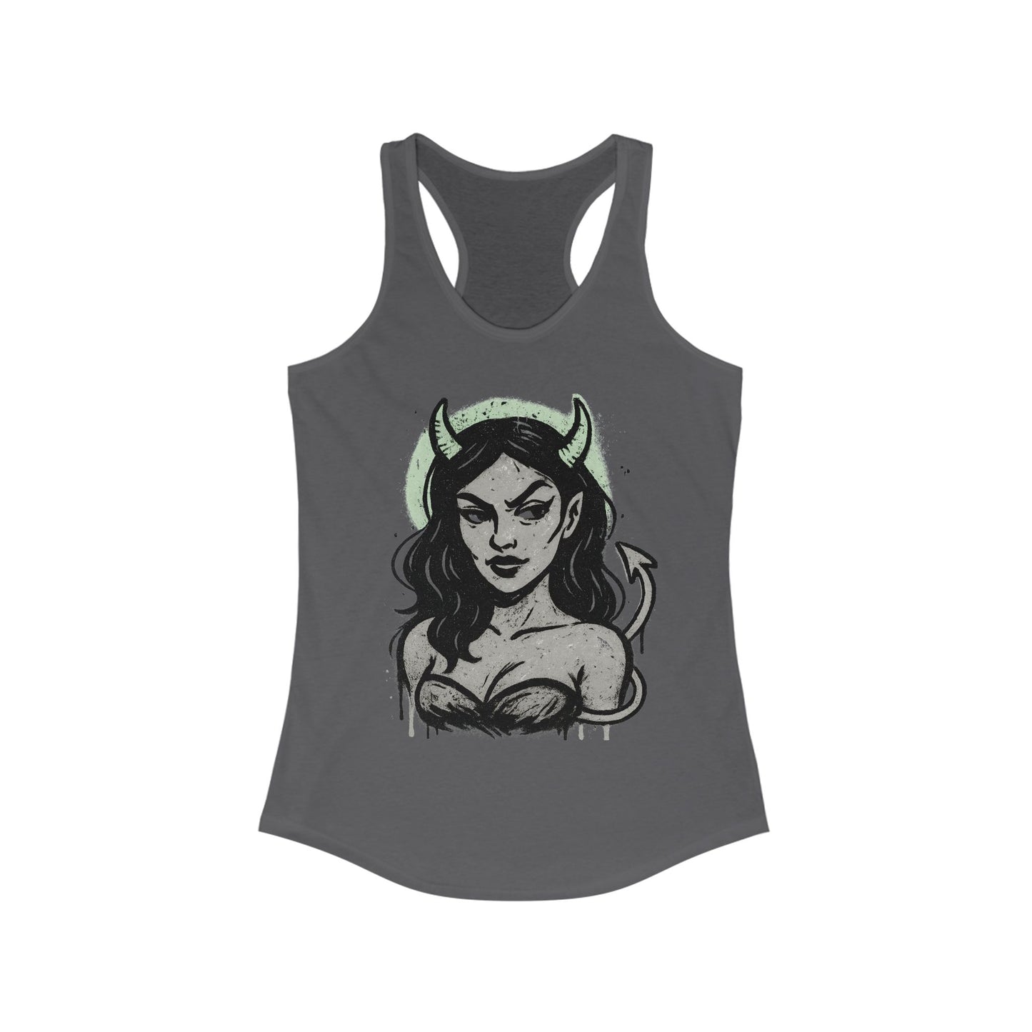 Gothic Style Tank Top, Women's Ideal Racerback Tank, Punk Fitness Apparel, Halloween Clothing, Edgy Summer Wear