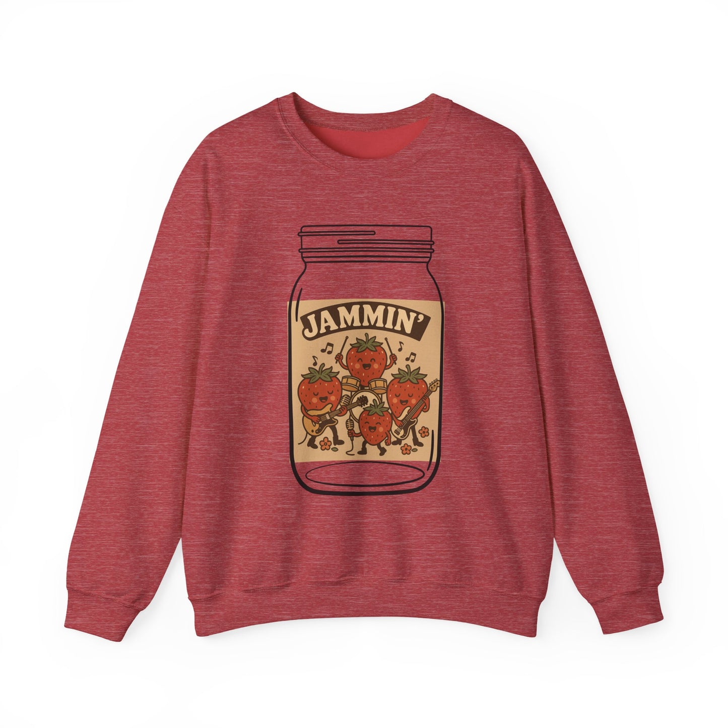 Strawberry Jam Band Sweatshirt - Musician Gift, Retro Rock Music Apparel for Jammers