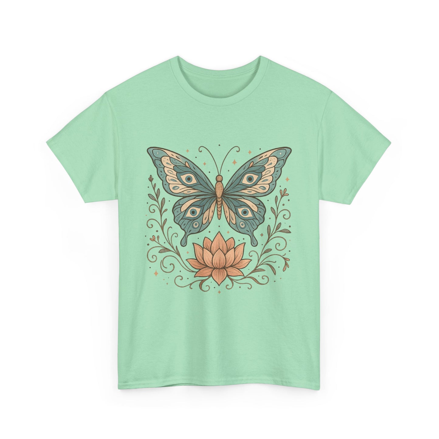 Boho Butterfly Tee, Nature Lover Shirt, Unisex Cotton T-Shirt for Gifts Bohemian Style Apparel