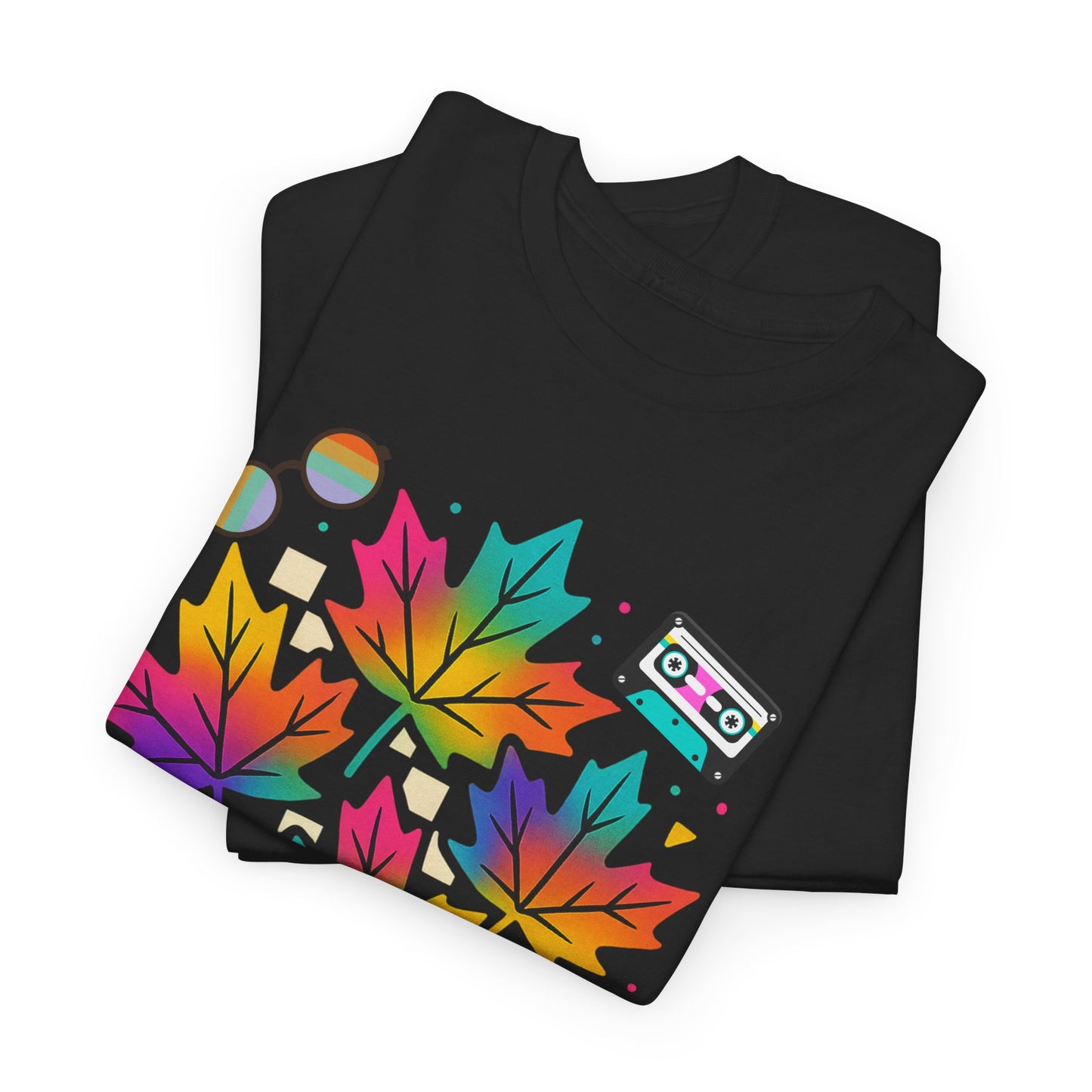Fall 90s Vibes Tee, 90s Nostalgia T-shirt, Neon Fall Leaves
