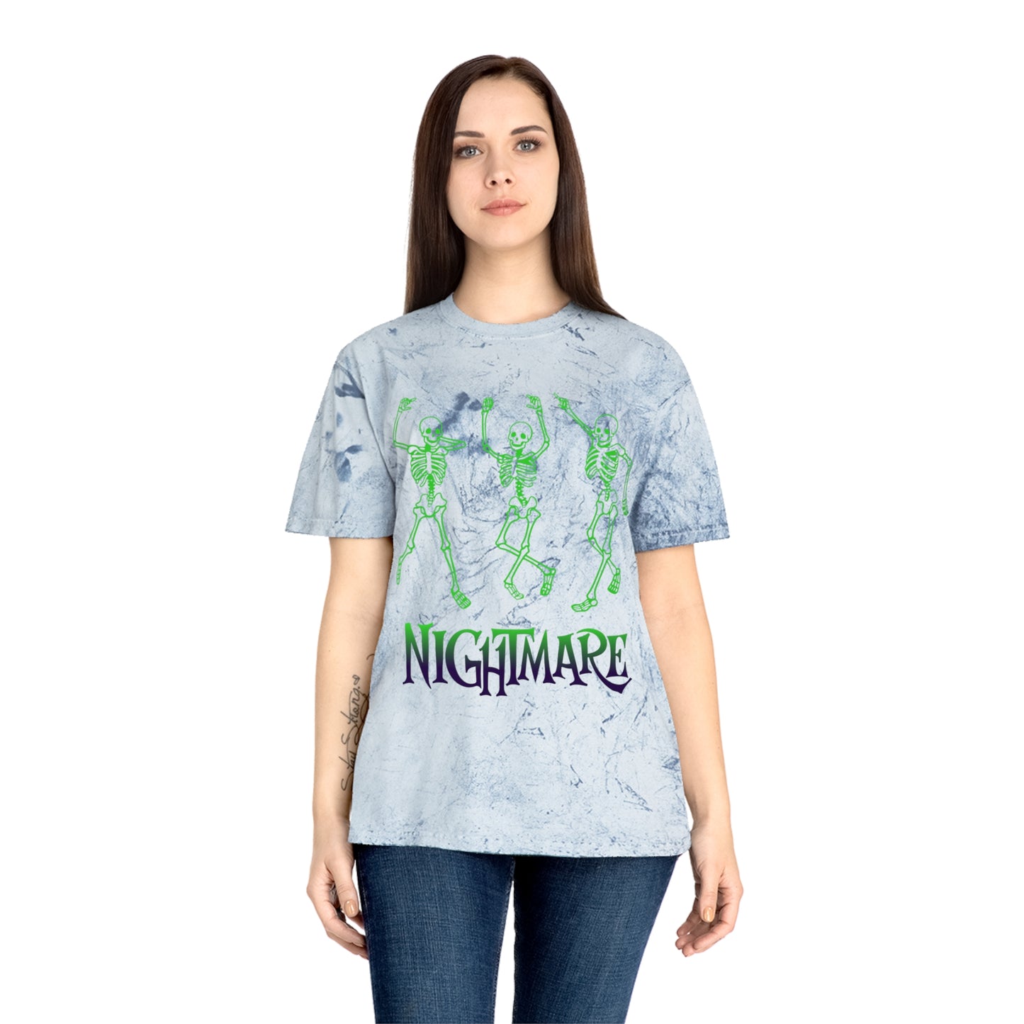 Unisex Skeleton Dance T-Shirt, Tie-Dye Tee, Halloween Apparel, Spooky Fashion, Casual Wear, Unique Gift