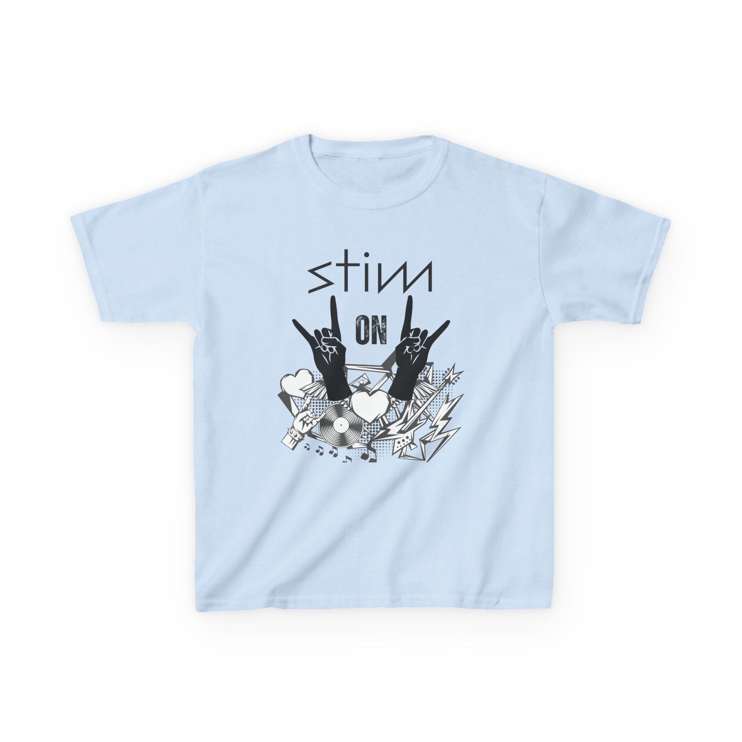 Kids Stim On Rock n Roll Heavy Cotton Tee