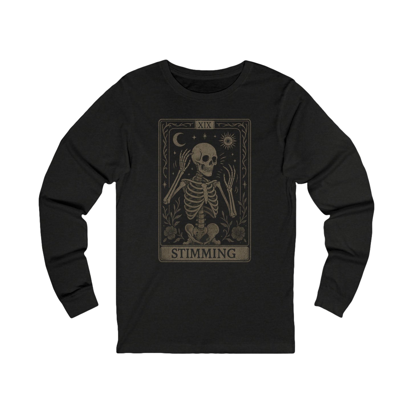 Unisex Jersey Long Sleeve Tarot Style Skeleton Sweatshirt