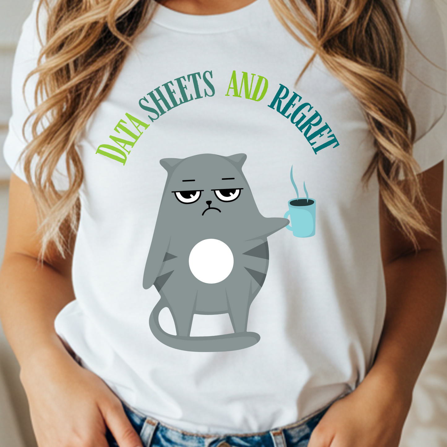 Funny RBT, BCBA T-shirt-Data Sheets and Regrets – Grumpy Cat RBT ABA Tee