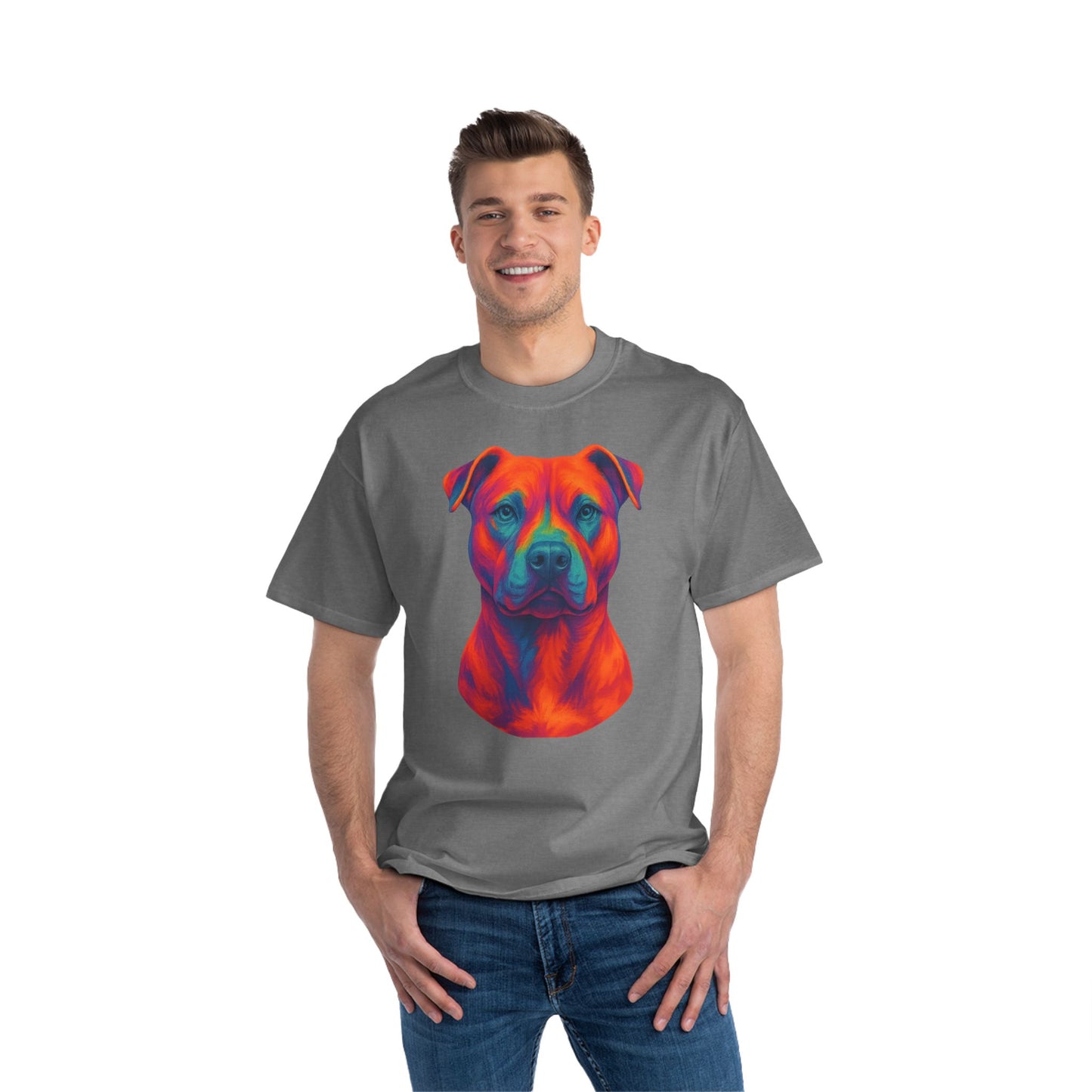 Vibrant Dog Lover's T-Shirt, Pet Apparel, Short-Sleeve Tee, Colorful Canine Art, Gift for Dog Owners, Animal Lover Fashion