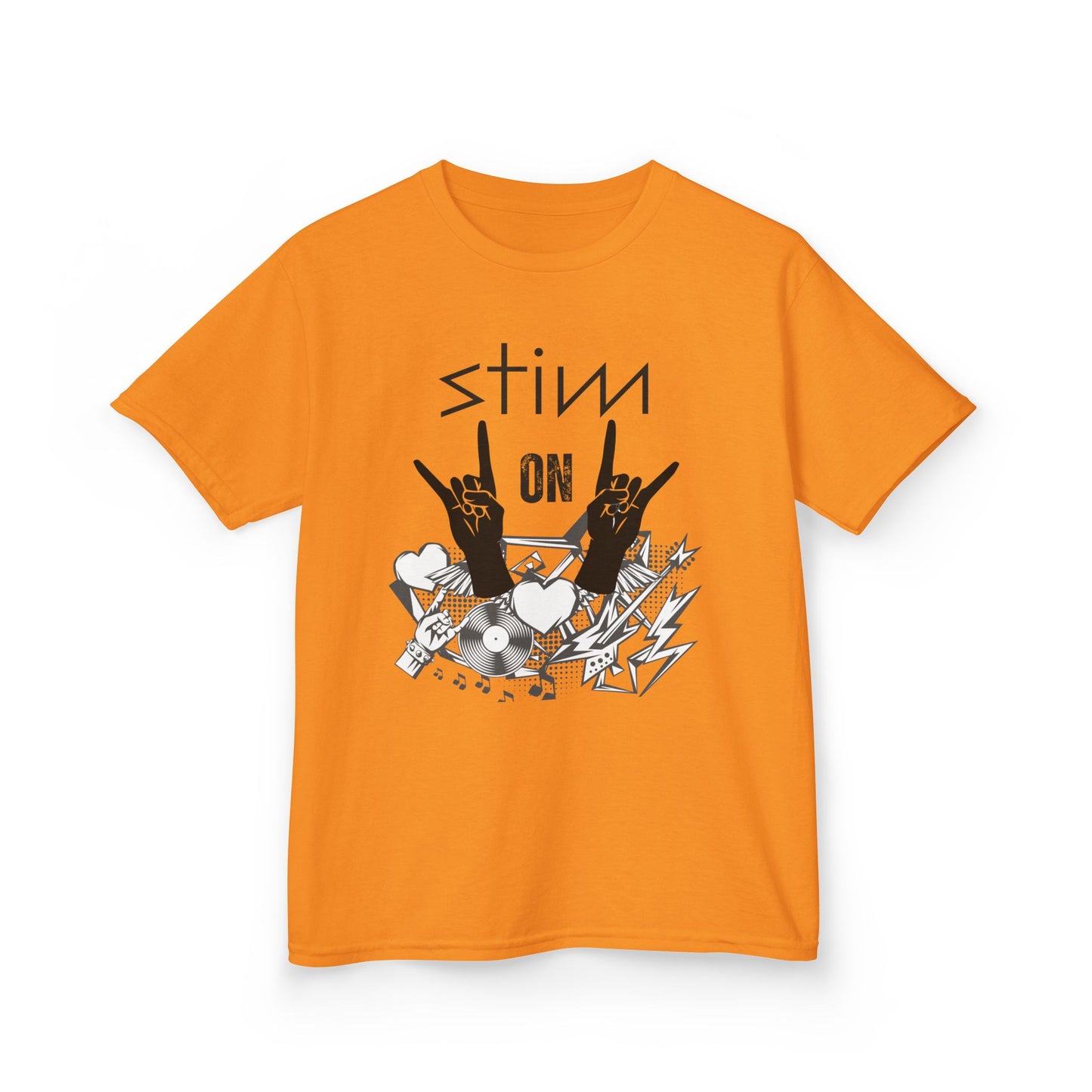 Kids Stim On Rock n Roll Heavy Cotton Tee