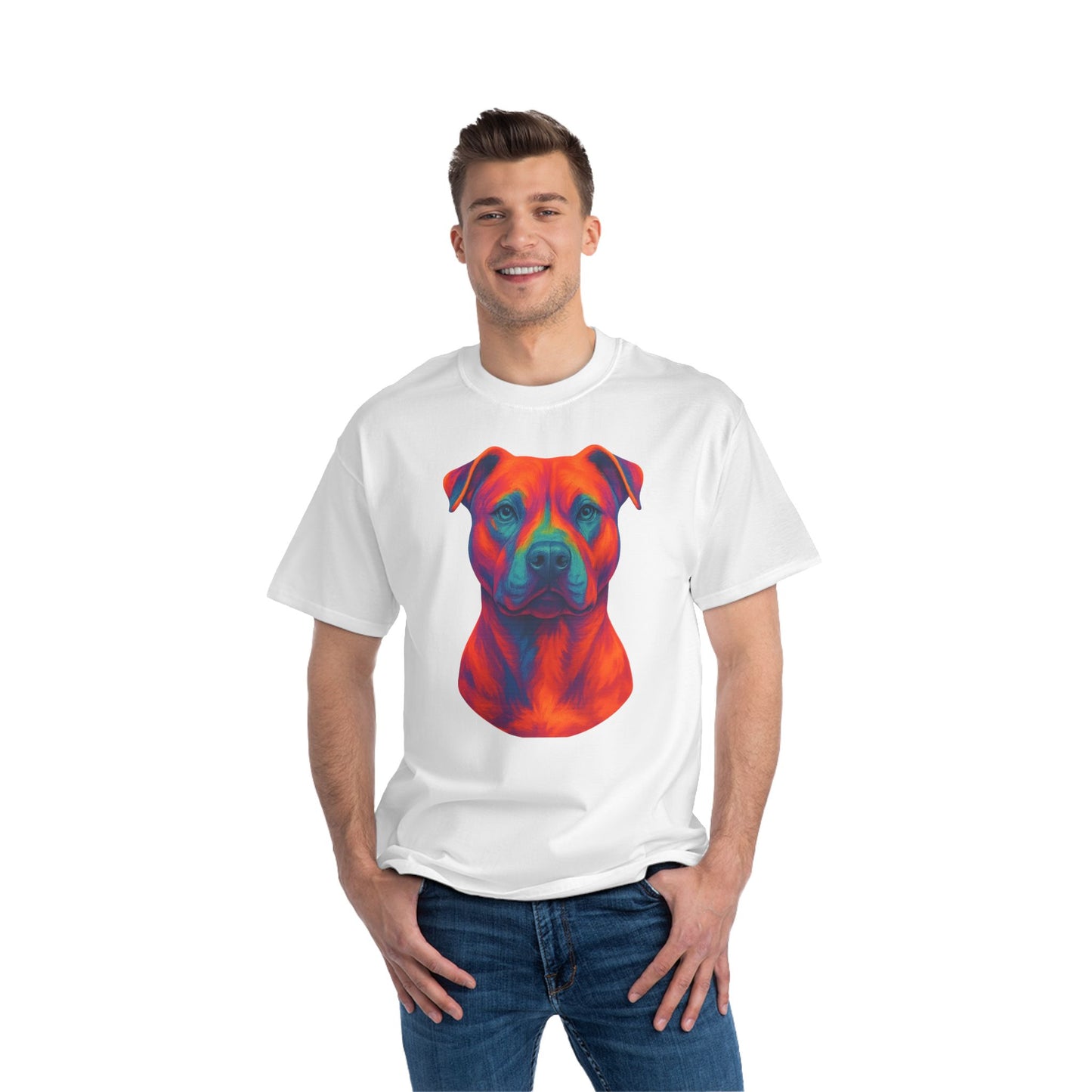 Vibrant Dog Lover's T-Shirt, Pet Apparel, Short-Sleeve Tee, Colorful Canine Art, Gift for Dog Owners, Animal Lover Fashion