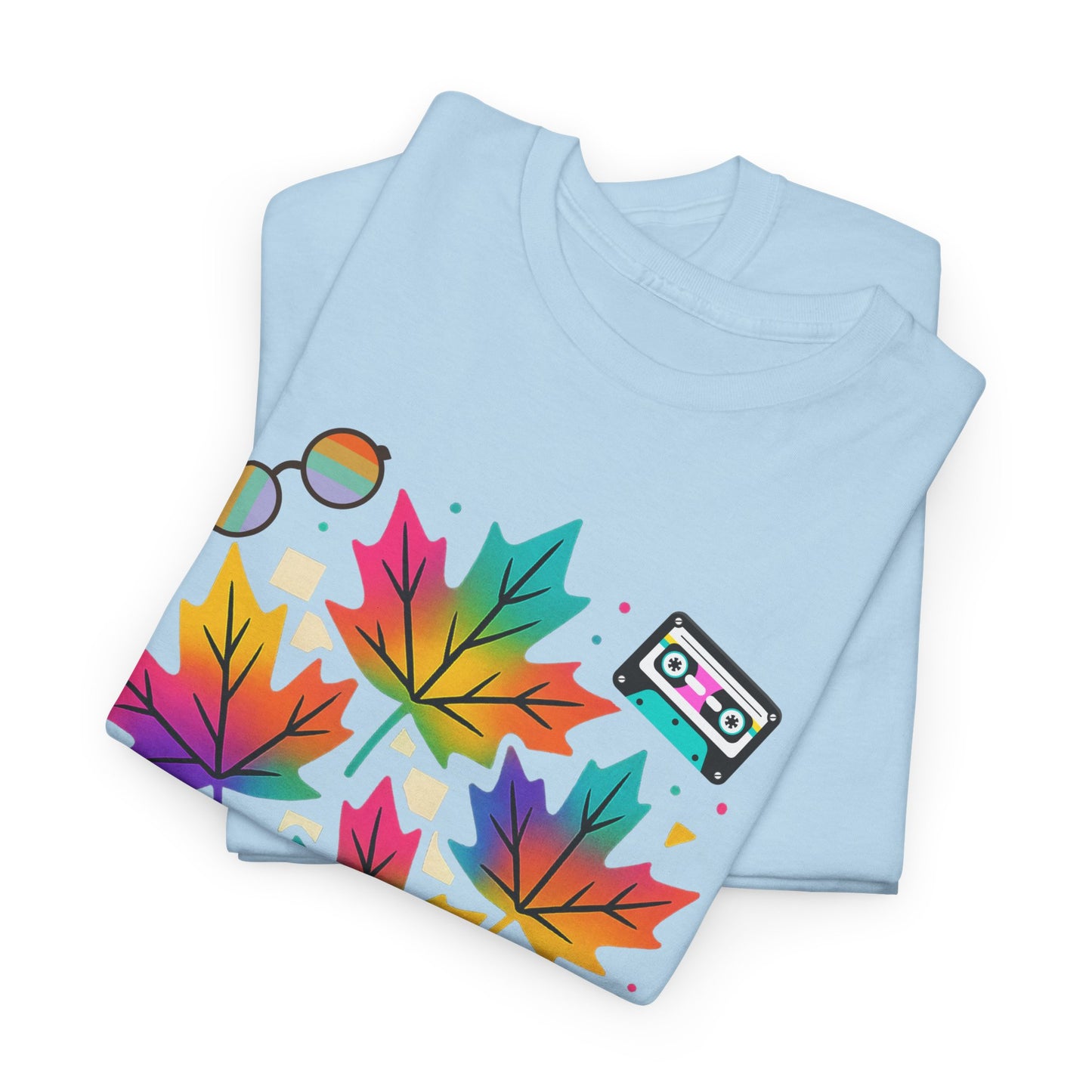 Fall 90s Vibes Tee, 90s Nostalgia T-shirt, Neon Fall Leaves