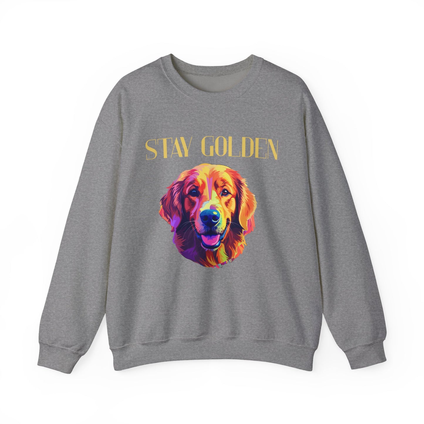 Stay Golden Dog Sweatshirt, Cozy Pet Lover Sweatshirt, Birthday Present, Animal Lover Apparel, Unisex Crewneck