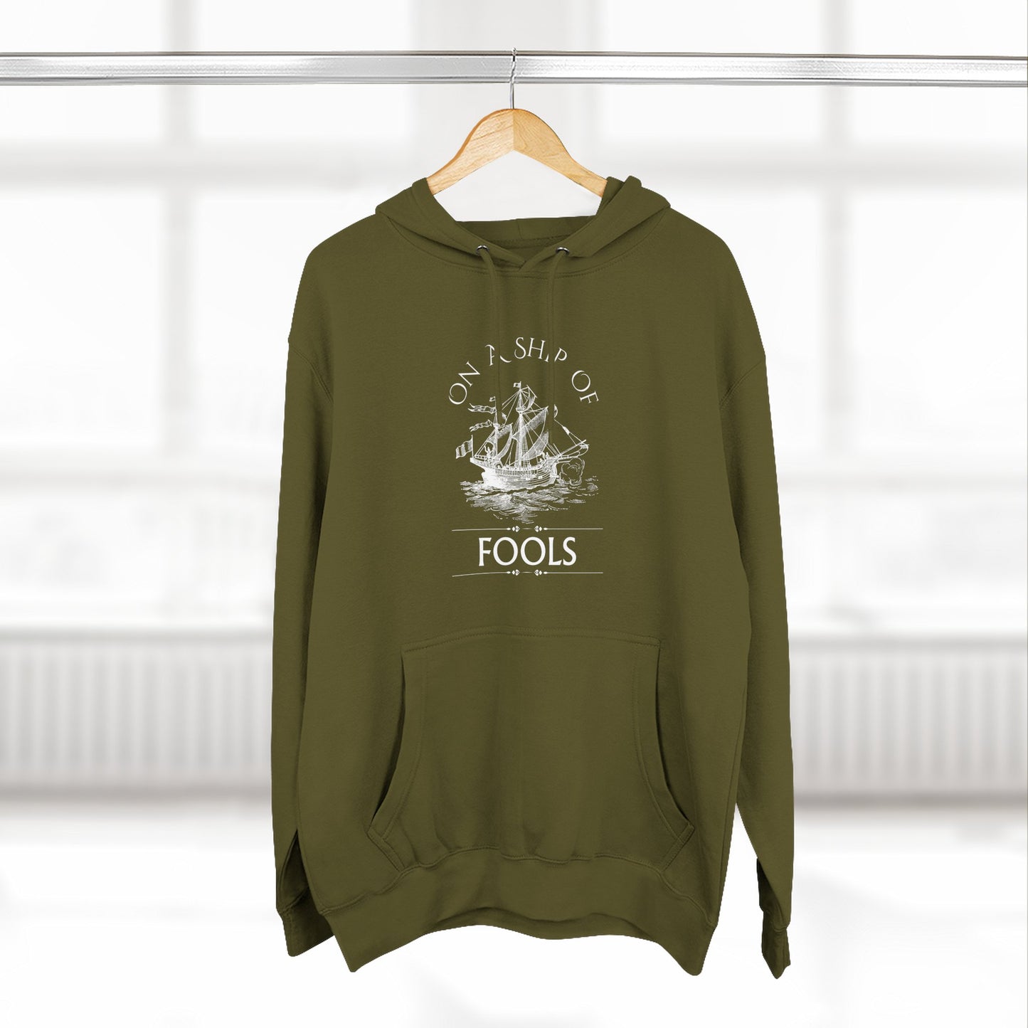 Men's Hoodie - "On a Ship of Fools" Design, Graphic Sweatshirt for Fall, Gift for Music Lovers, Gift for Him