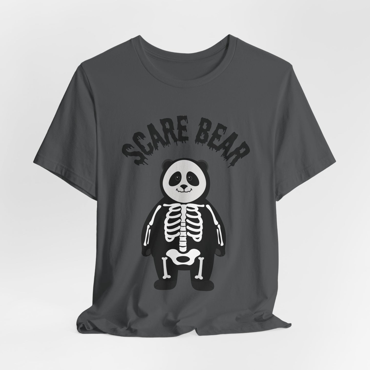 Halloween Scare Bear Tee, Unisex Halloween Shirt, Fall Graphic Tee, Spooky Season Clothing, Cute Skeleton Panda Tee, Skeleton Panda Halloween Costume, Autism-Friendly Tee