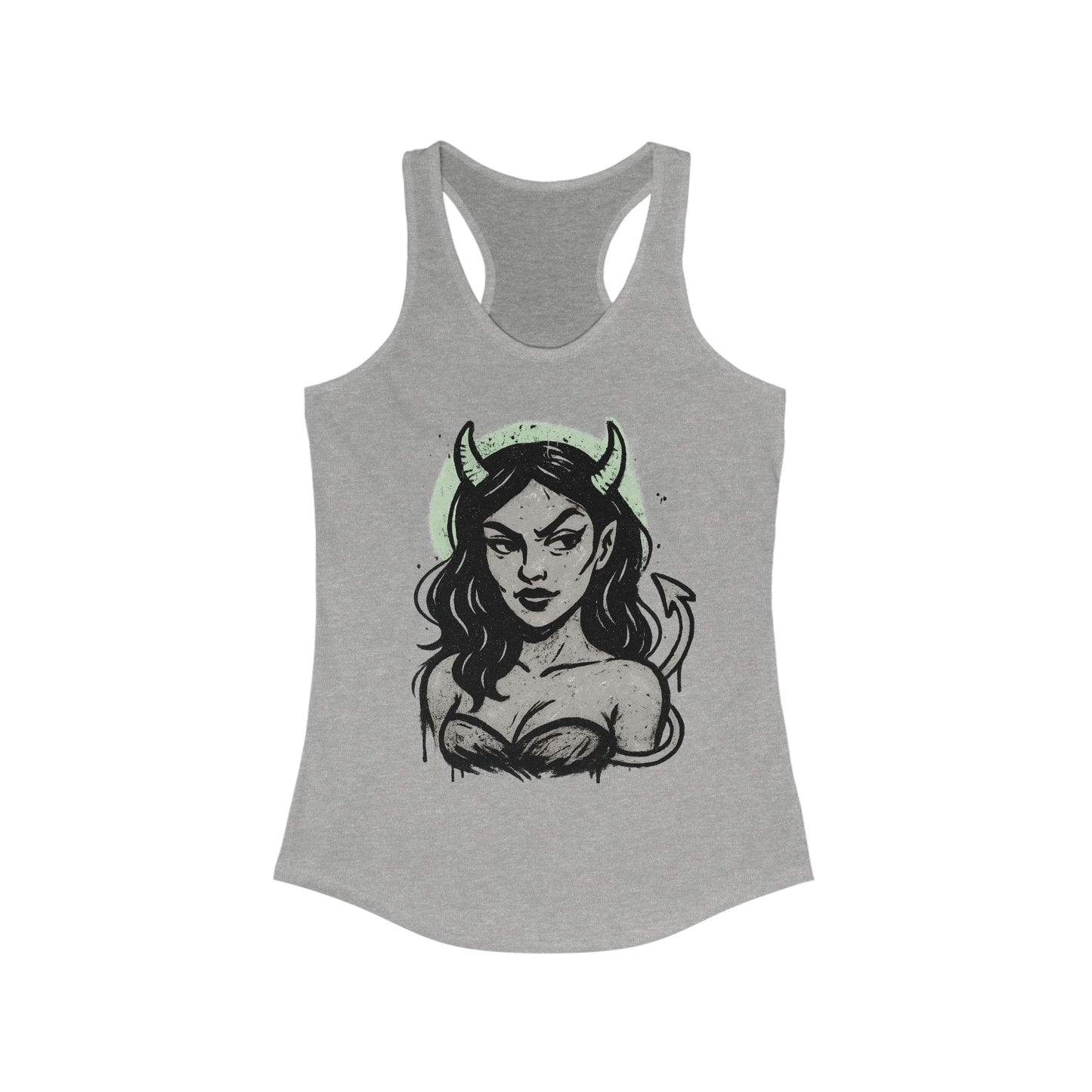 Gothic Style Tank Top, Women's Ideal Racerback Tank, Punk Fitness Apparel, Halloween Clothing, Edgy Summer Wear
