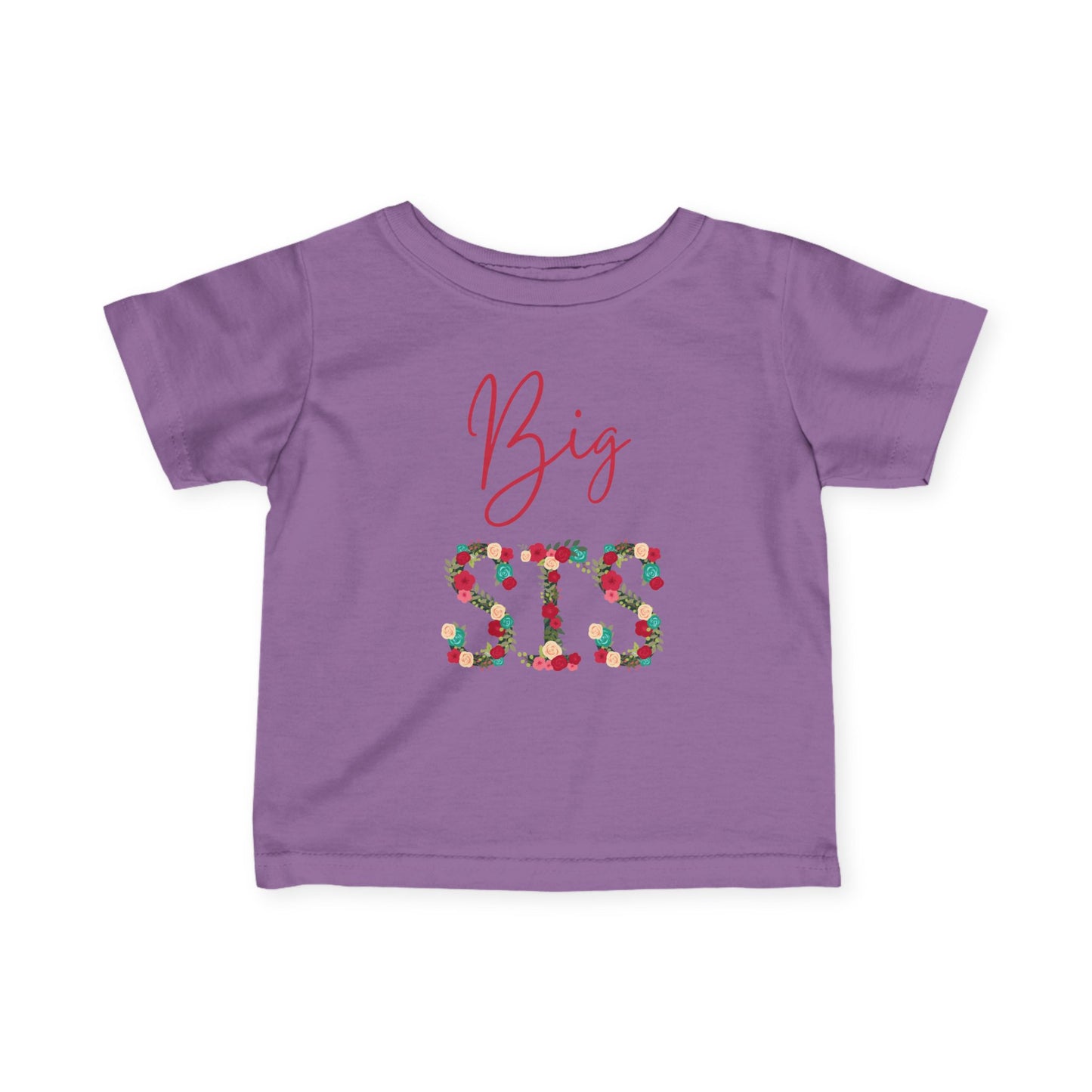 Toddler Tee Big Sis Floral Letters Shirt, Shirt for New big sister