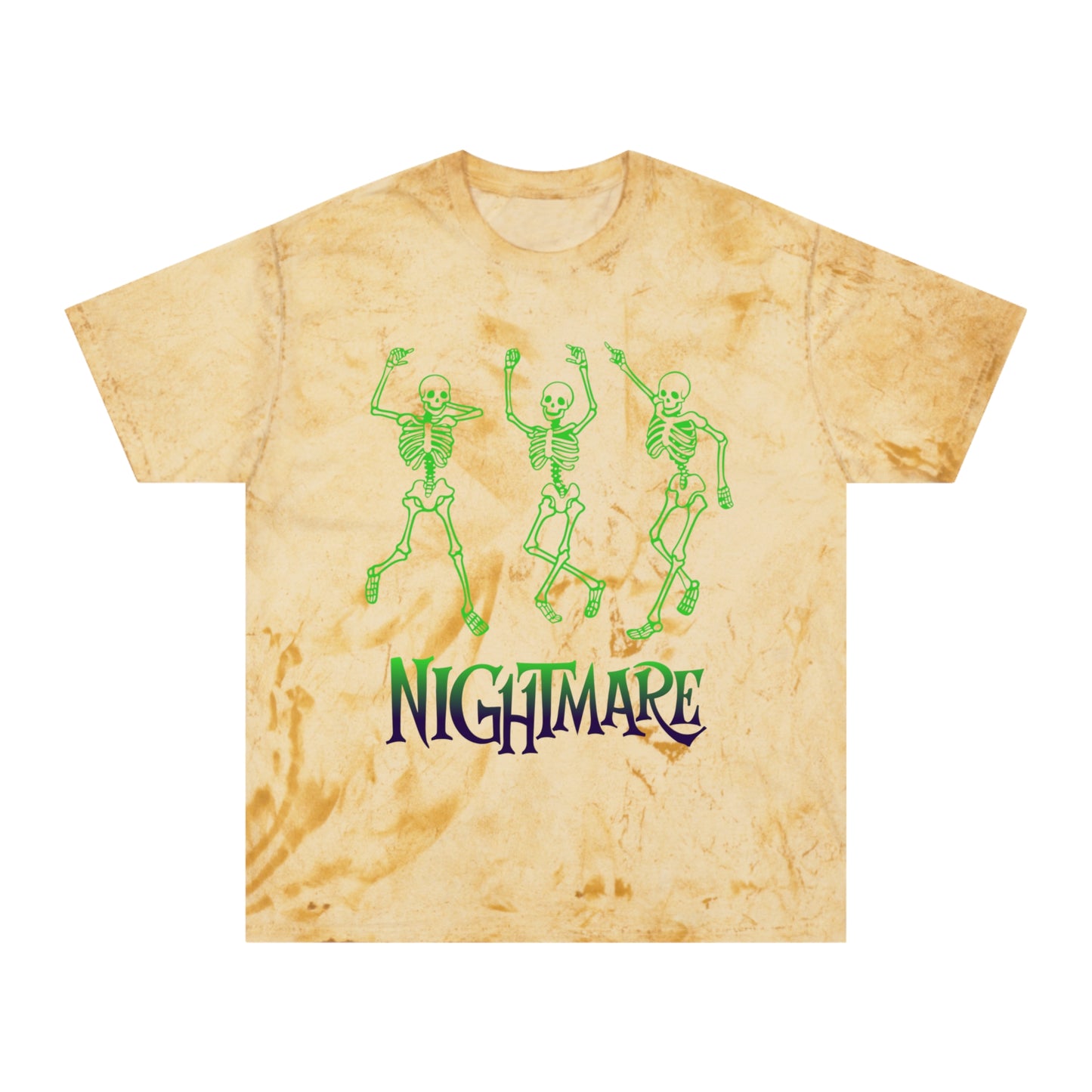 Unisex Skeleton Dance T-Shirt, Tie-Dye Tee, Halloween Apparel, Spooky Fashion, Casual Wear, Unique Gift