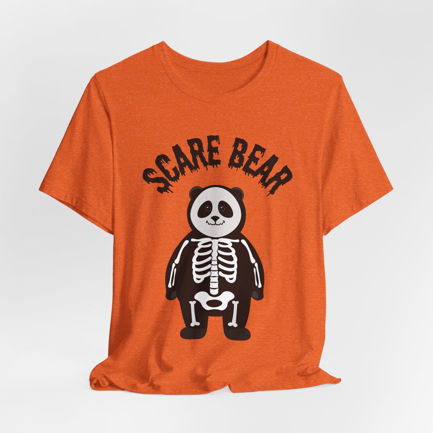 Halloween Scare Bear Tee, Unisex Halloween Shirt, Fall Graphic Tee, Spooky Season Clothing, Cute Skeleton Panda Tee, Skeleton Panda Halloween Costume, Autism-Friendly Tee