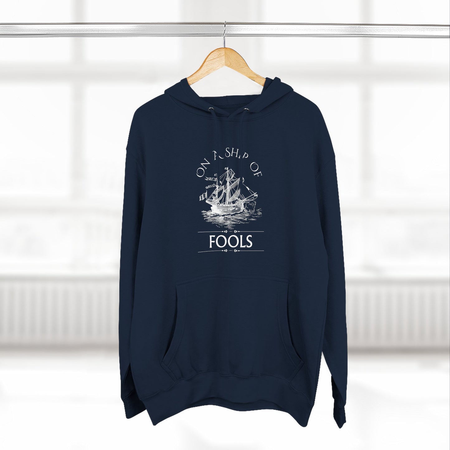 Men's Hoodie - "On a Ship of Fools" Design, Graphic Sweatshirt for Fall, Gift for Music Lovers, Gift for Him