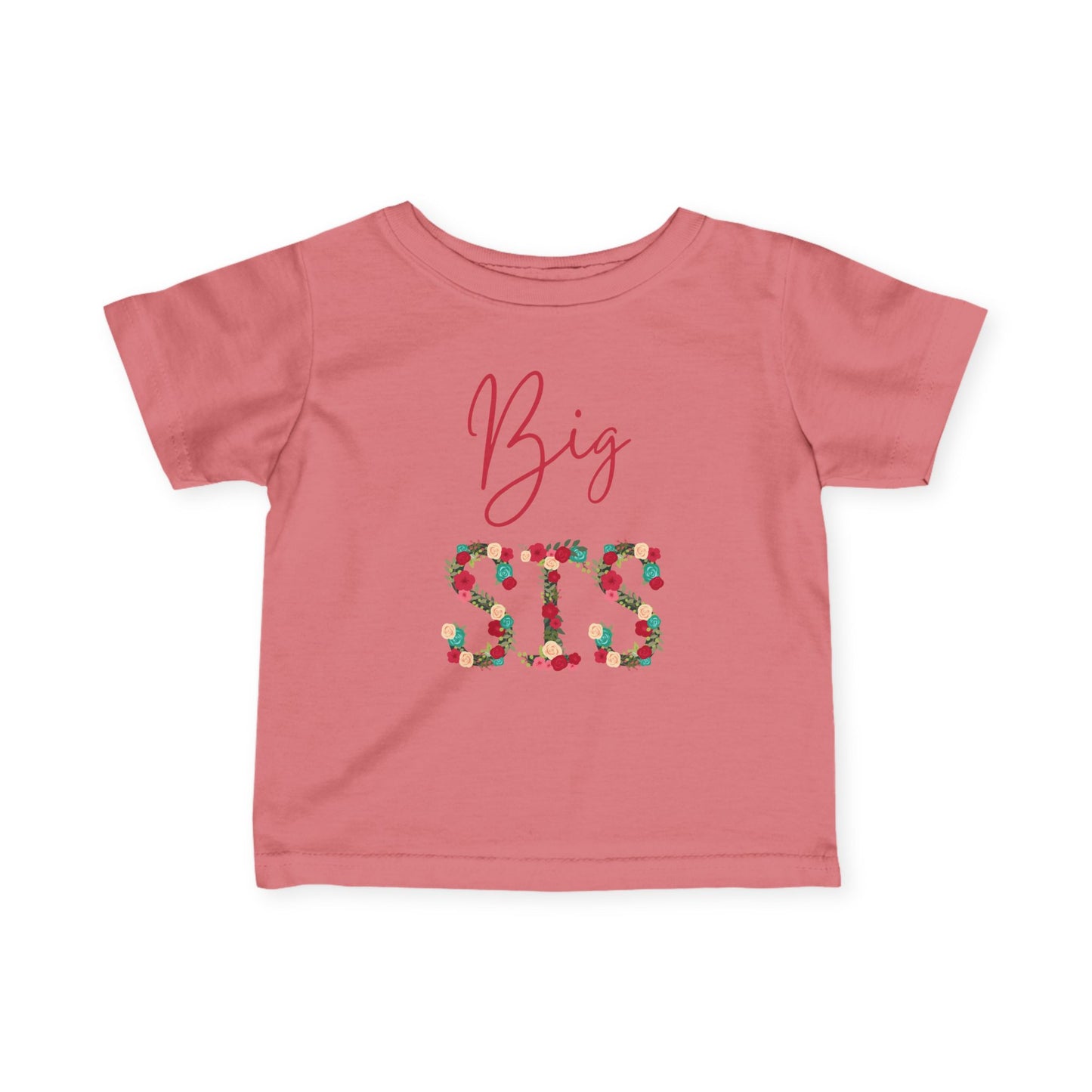 Toddler Tee Big Sis Floral Letters Shirt, Shirt for New big sister