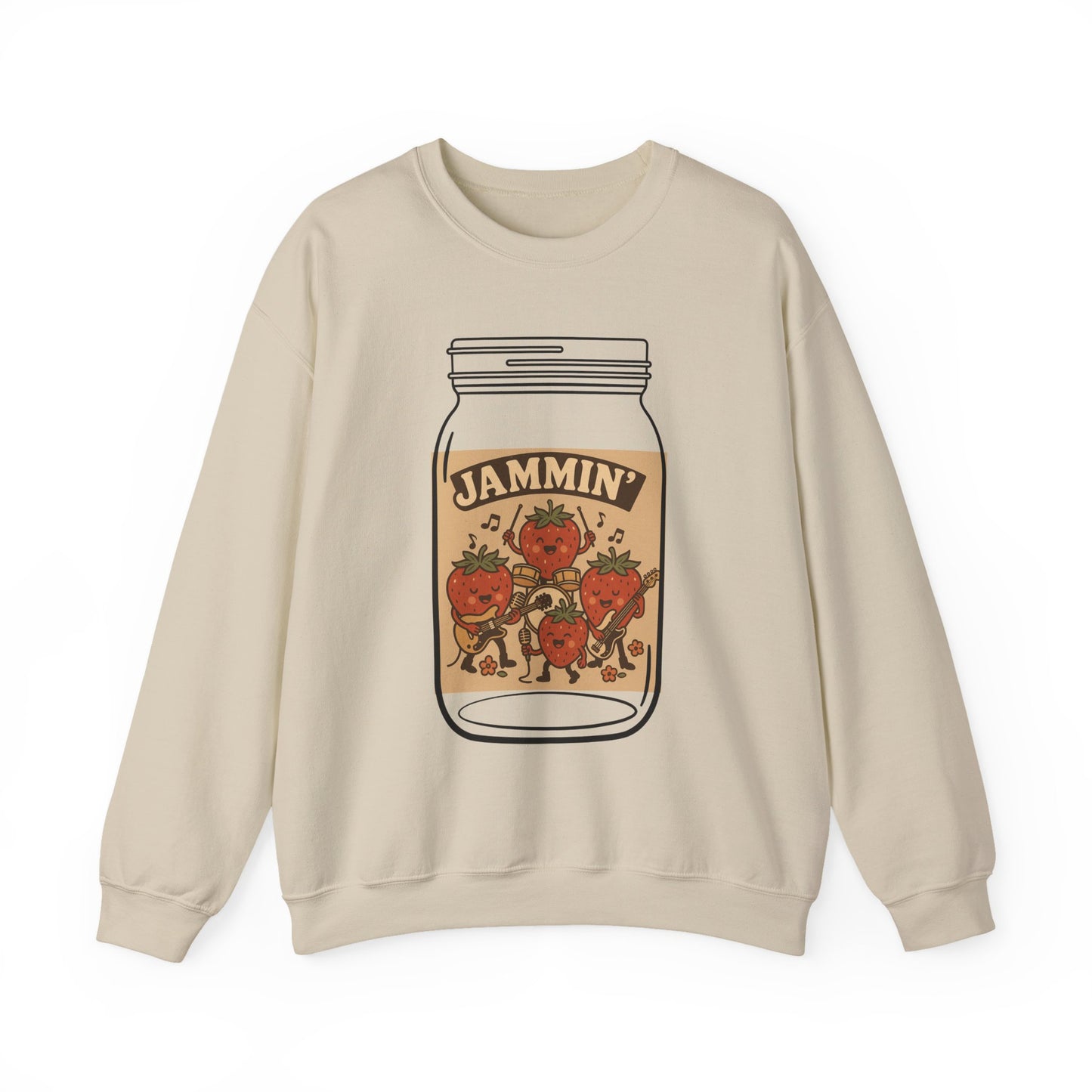 Strawberry Jam Band Sweatshirt - Musician Gift, Retro Rock Music Apparel for Jammers