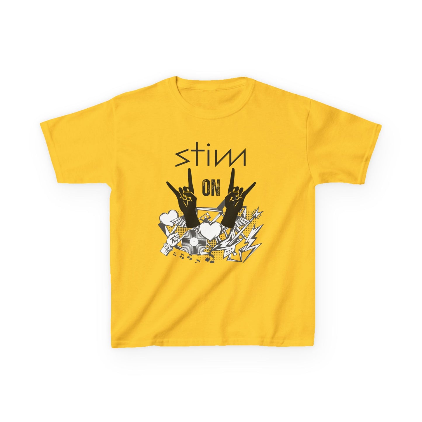 Kids Stim On Rock n Roll Heavy Cotton Tee