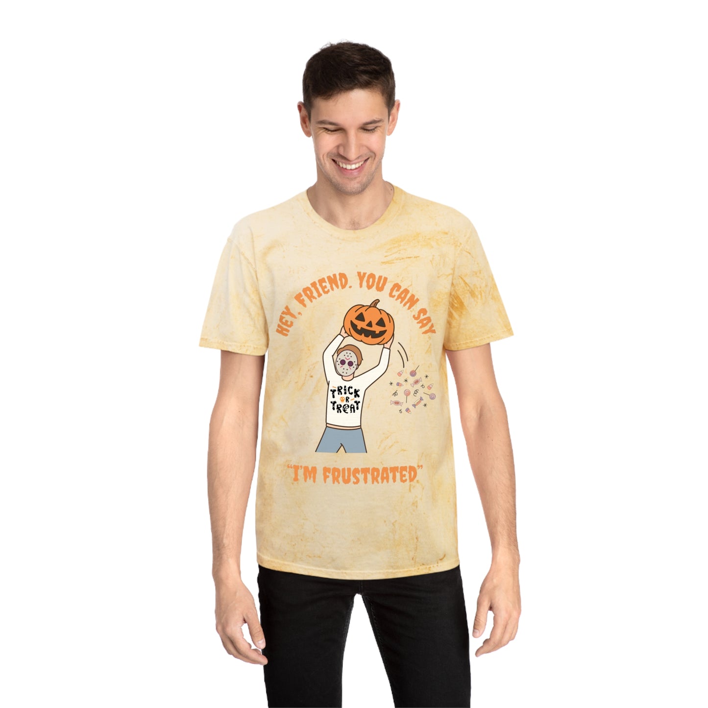 Colorful RBT Halloween ABA T-Shirt, Fun Fall Shirt, Trendy Graphic Tee, Unisex Halloween Apparel, Casual Wear, Pumpkin Design Shirt