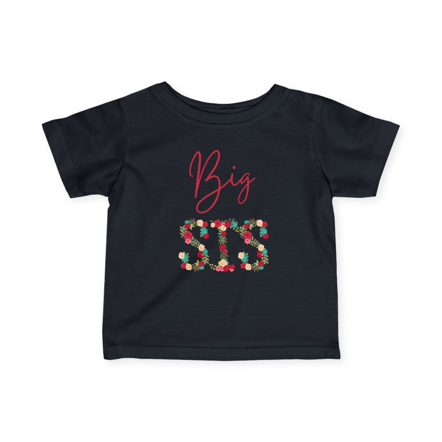 Toddler Tee Big Sis Floral Letters Shirt, Shirt for New big sister