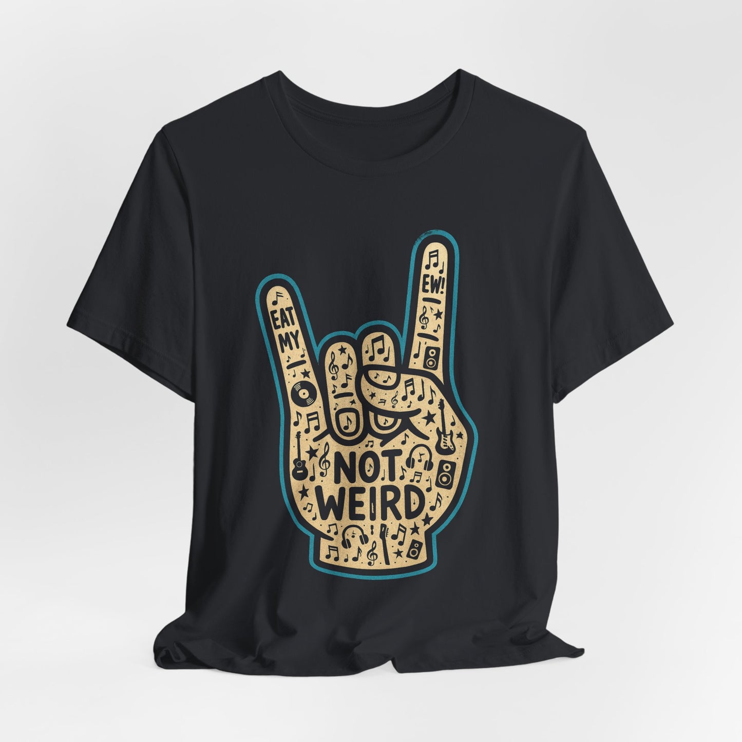 Edgy ASL Rocker Tee, Perfect for Concerts, Gifts for Music Lovers, Deaf culture, Sign Language T-Shirt, Graphic Band Shirt, Everyday Wear
