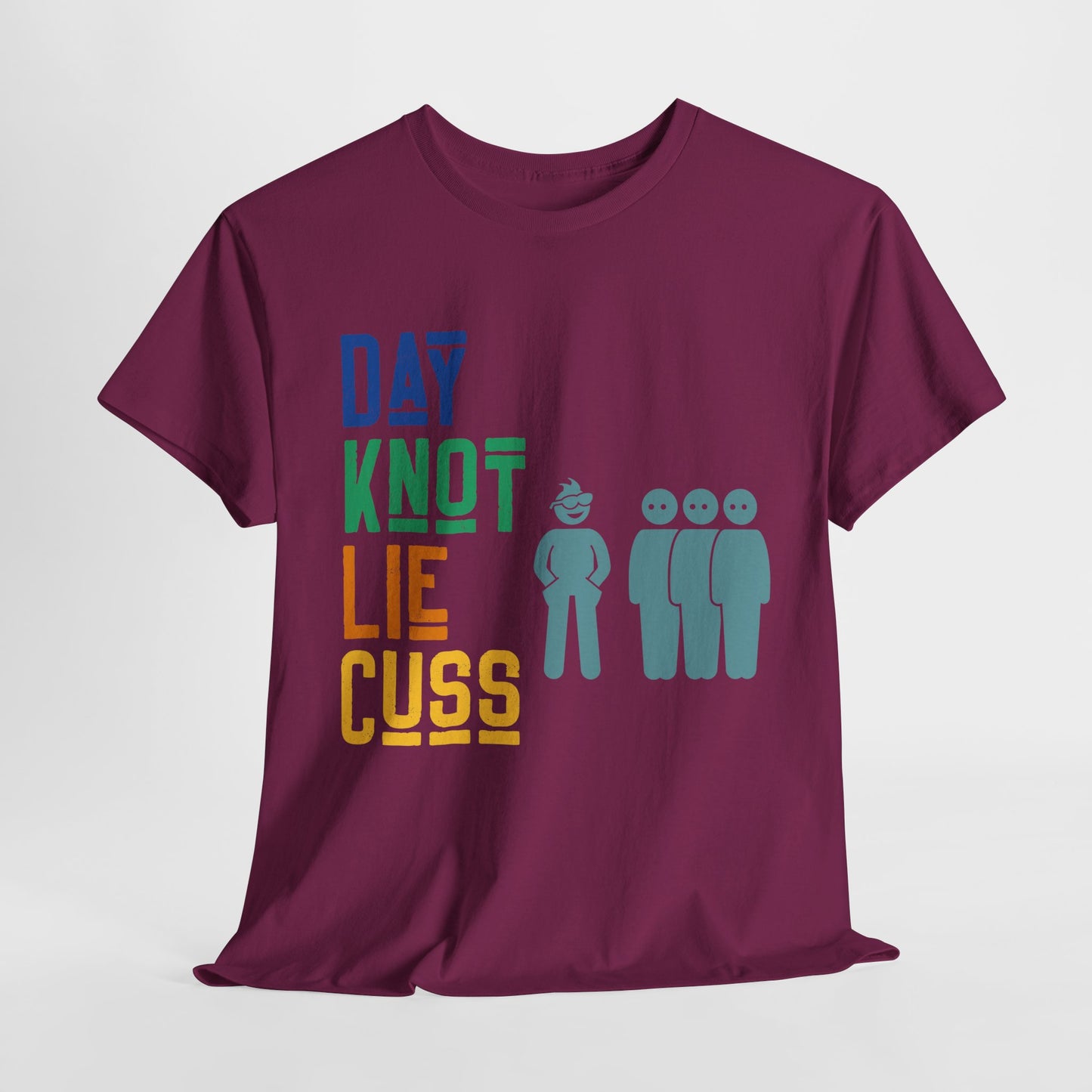 Day Knot Lie Cuss Men's Organic Graphic Tee - Unisex Hip Hop Inspired Ribbed Neck T-Shirt