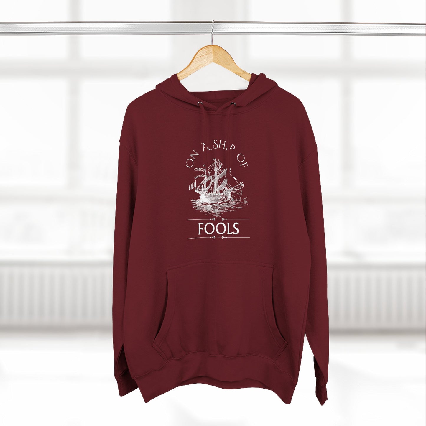 Men's Hoodie - "On a Ship of Fools" Design, Graphic Sweatshirt for Fall, Gift for Music Lovers, Gift for Him