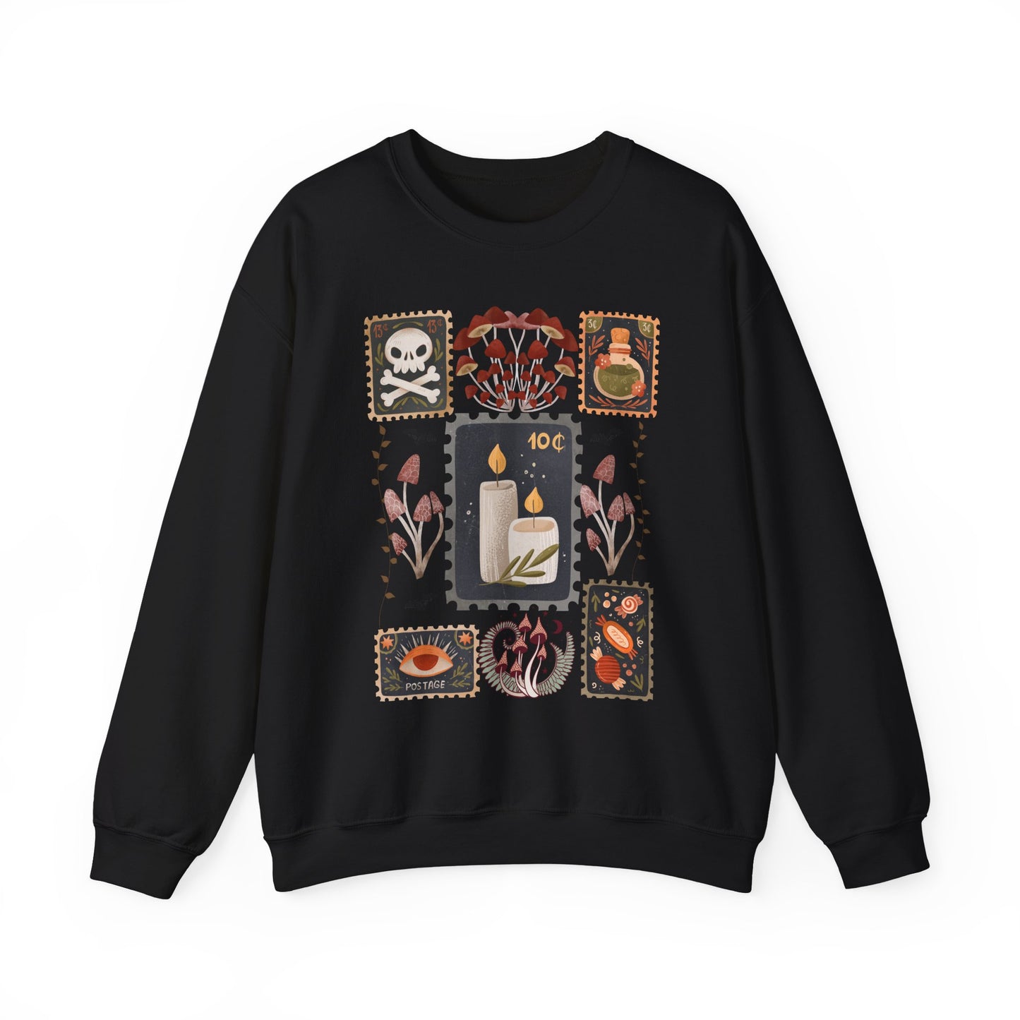 Vintage-Inspired Sweatshirt with Nature and Mystic Elements, Cozy Sweater for Fall, Halloween Gift, Unique Design