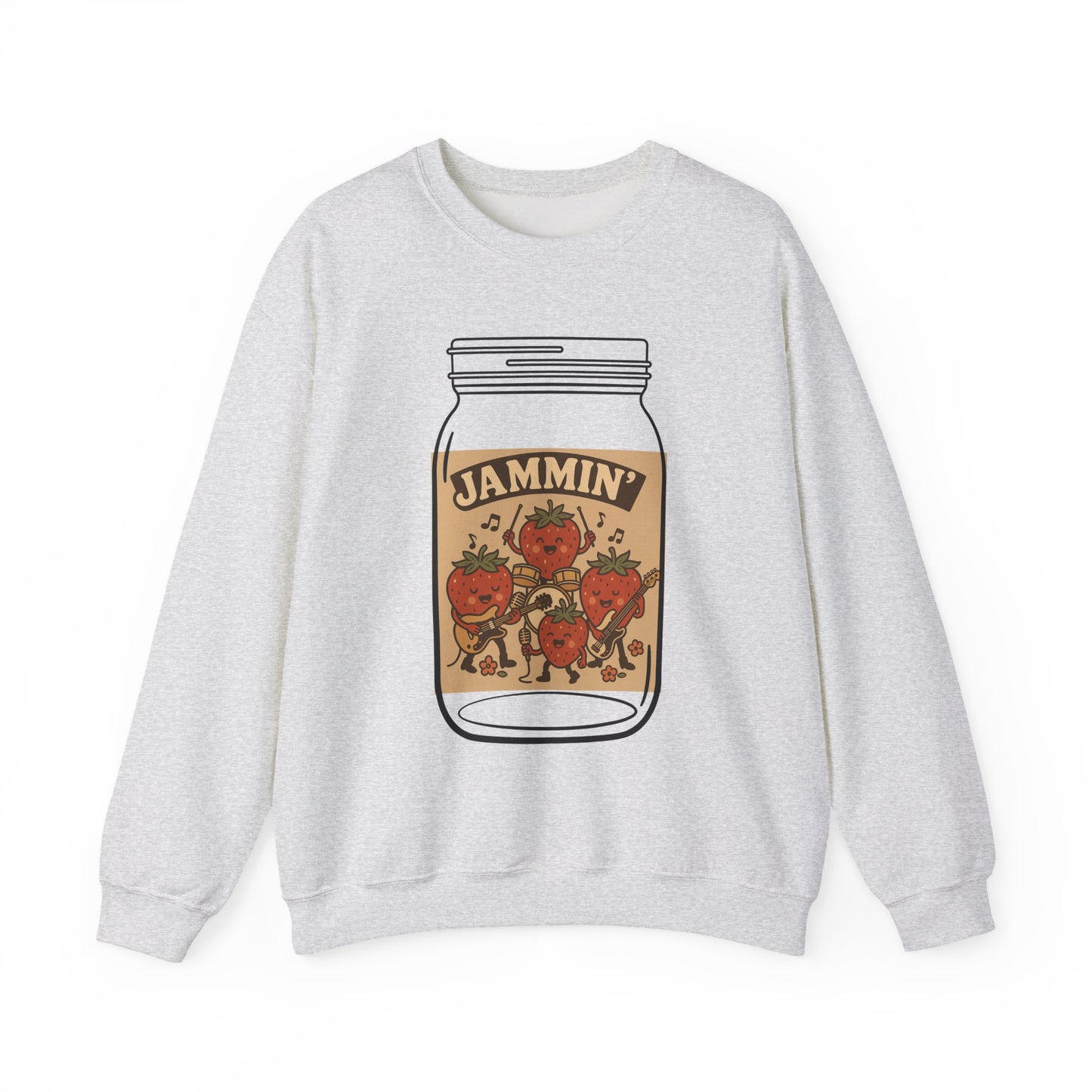 Strawberry Jam Band Sweatshirt - Musician Gift, Retro Rock Music Apparel for Jammers