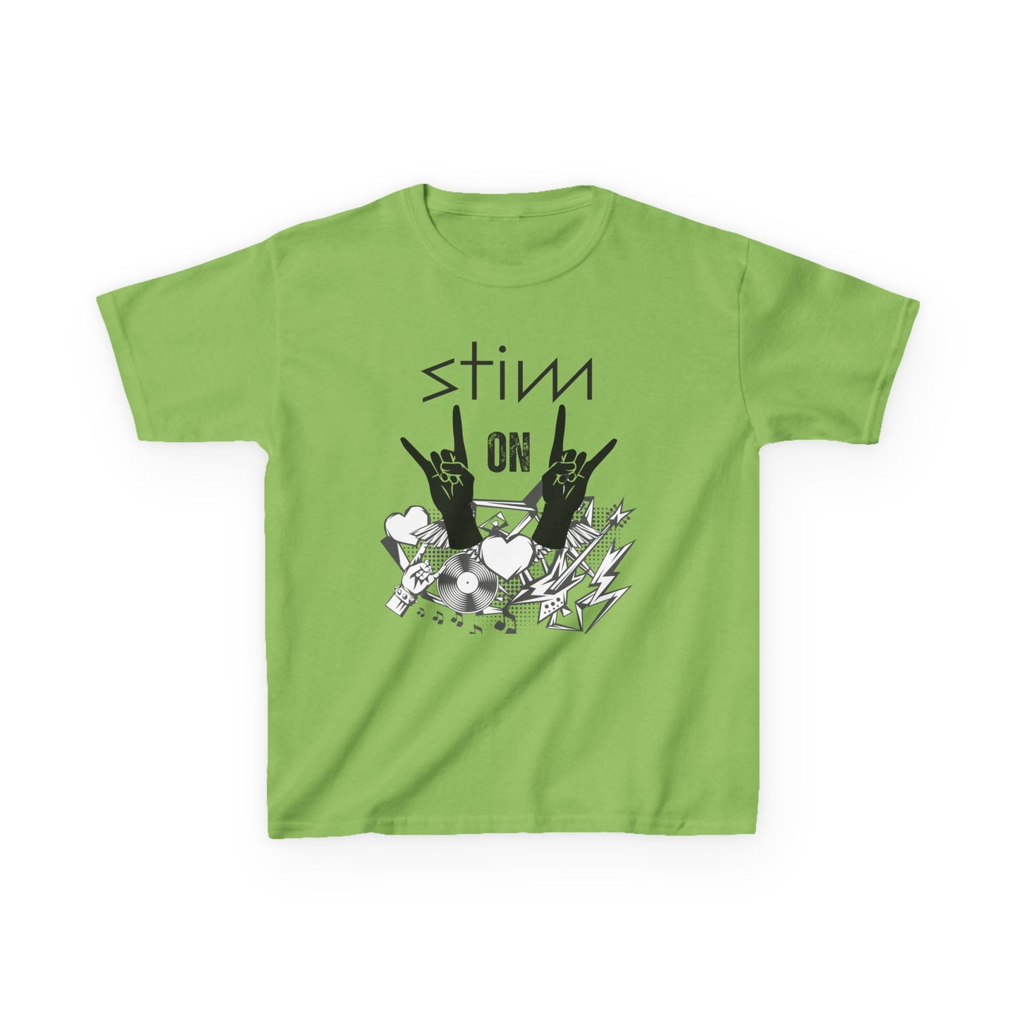 Kids Stim On Rock n Roll Heavy Cotton Tee