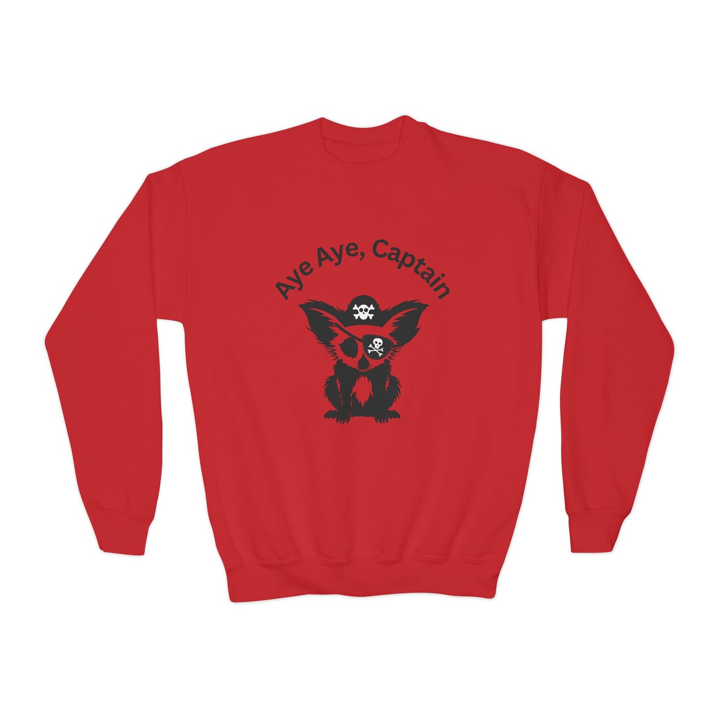 Youth Crewneck Sweatshirt, Pirate Aye Aye Theme Sweatshirt, Animal Lover Gift