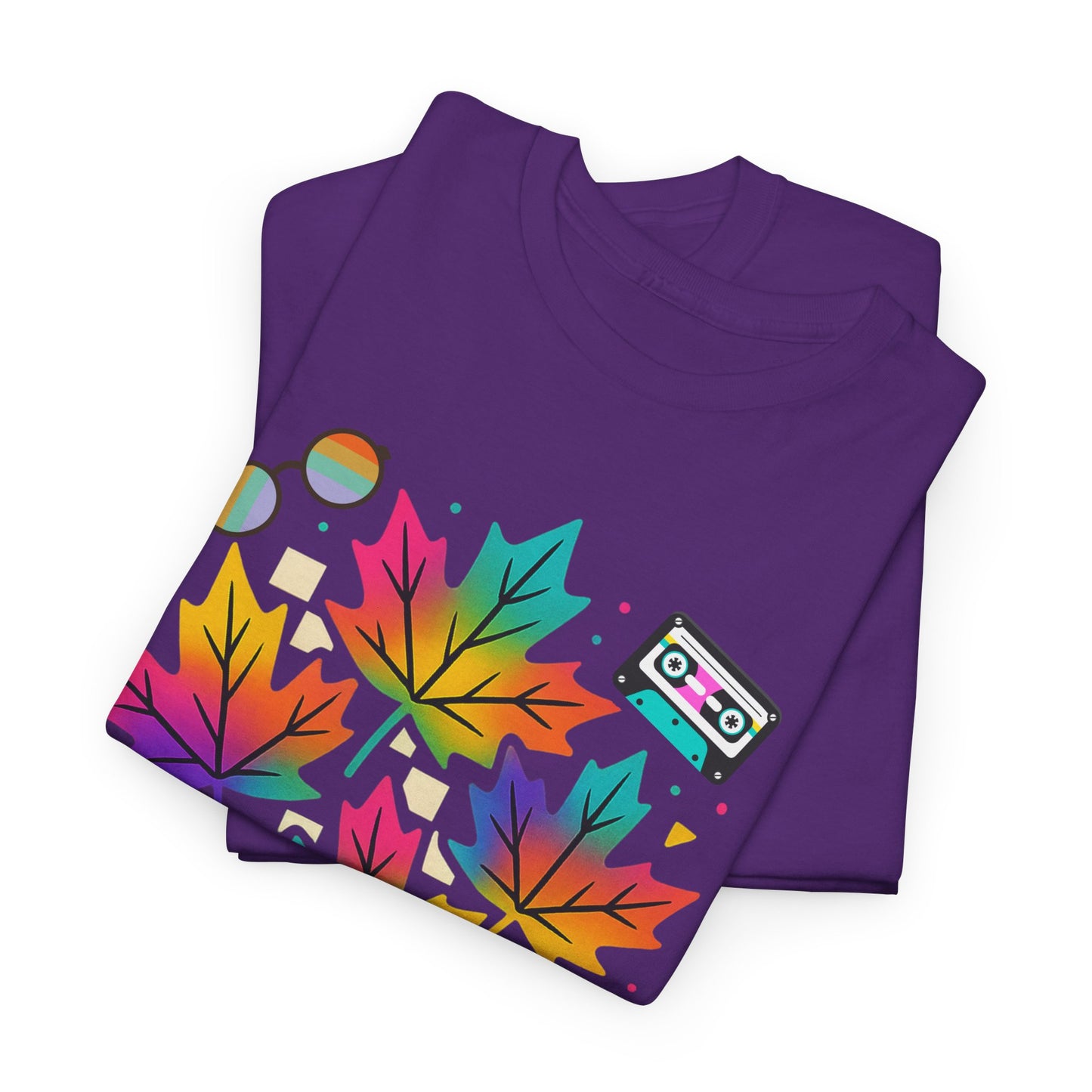 Fall 90s Vibes Tee, 90s Nostalgia T-shirt, Neon Fall Leaves