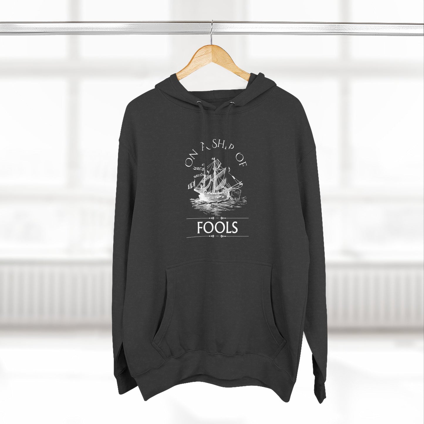 Men's Hoodie - "On a Ship of Fools" Design, Graphic Sweatshirt for Fall, Gift for Music Lovers, Gift for Him