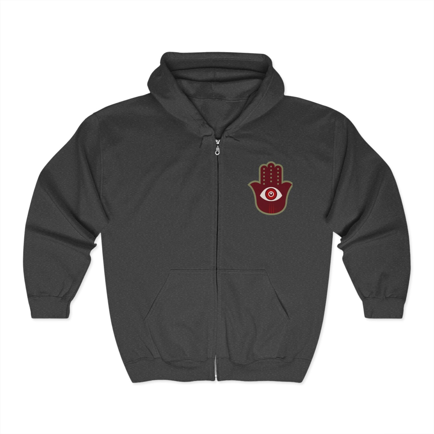 Evil Eye Zip Hoodie, Trendy Sweatshirt for Spiritual Vibes, Stylish Protection & Spiritual Streetwear