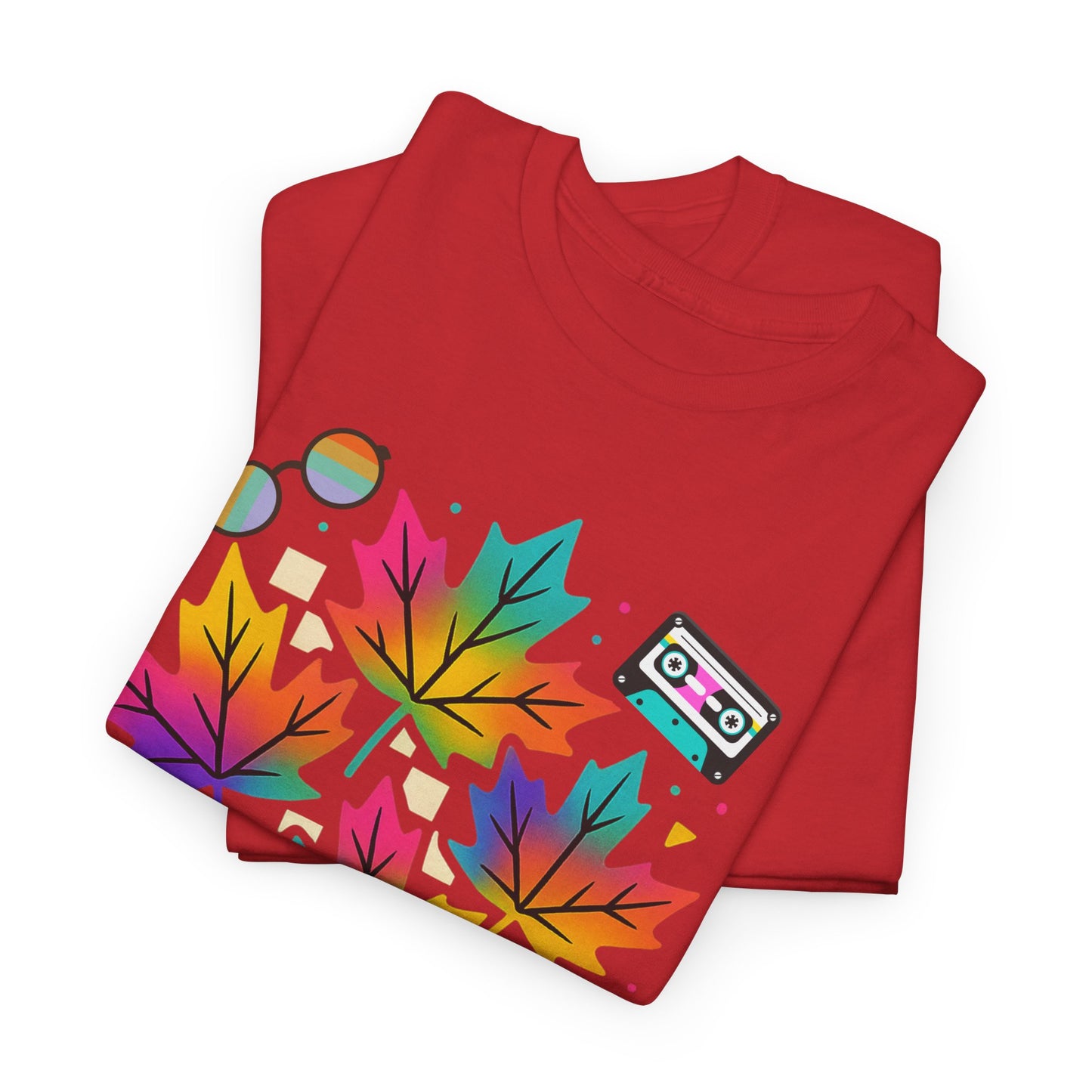 Fall 90s Vibes Tee, 90s Nostalgia T-shirt, Neon Fall Leaves