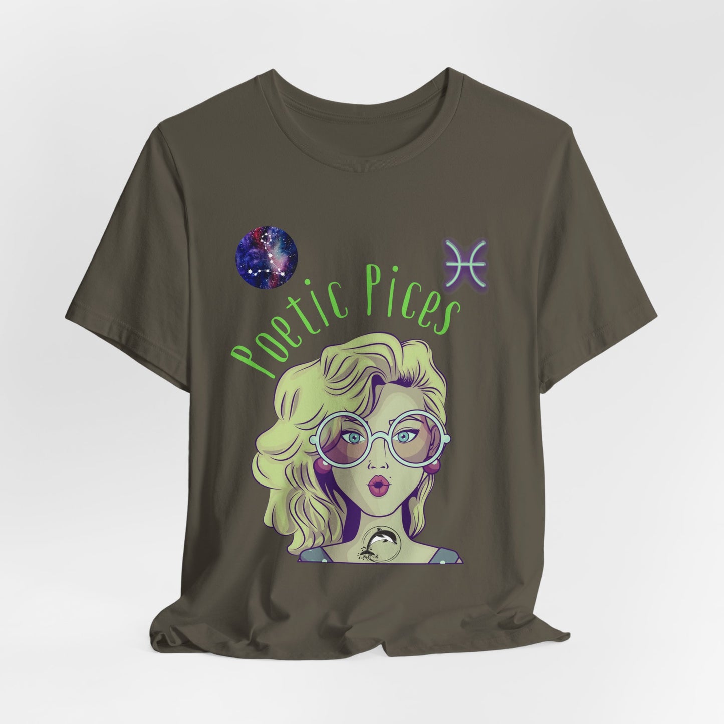 Pisces Zodiac Short Sleeve T-Shirt: Celestial Astrology Gift for Women