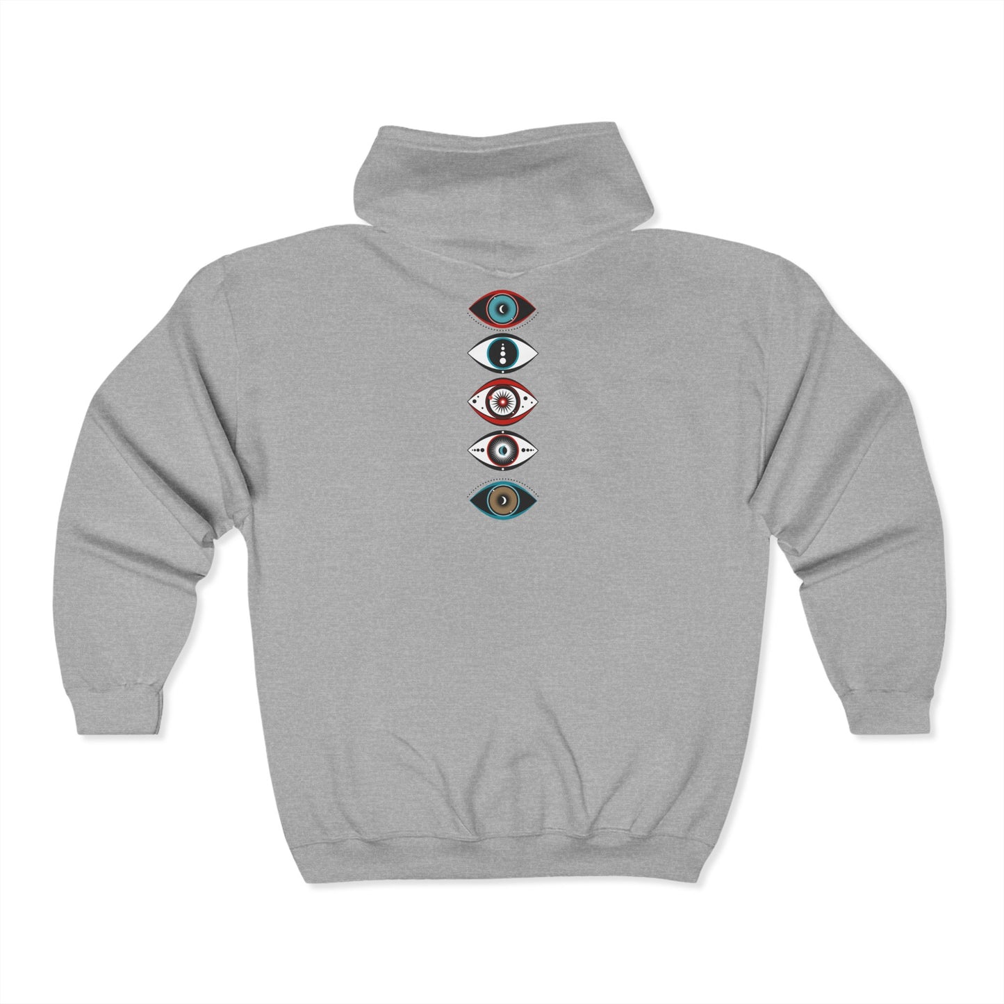 Evil Eye Zip Hoodie, Trendy Sweatshirt for Spiritual Vibes, Stylish Protection & Spiritual Streetwear
