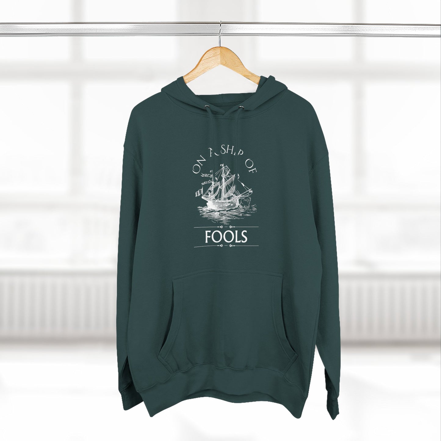 Men's Hoodie - "On a Ship of Fools" Design, Graphic Sweatshirt for Fall, Gift for Music Lovers, Gift for Him