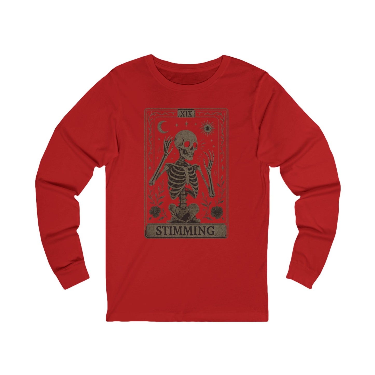 Unisex Jersey Long Sleeve Tarot Style Skeleton Sweatshirt