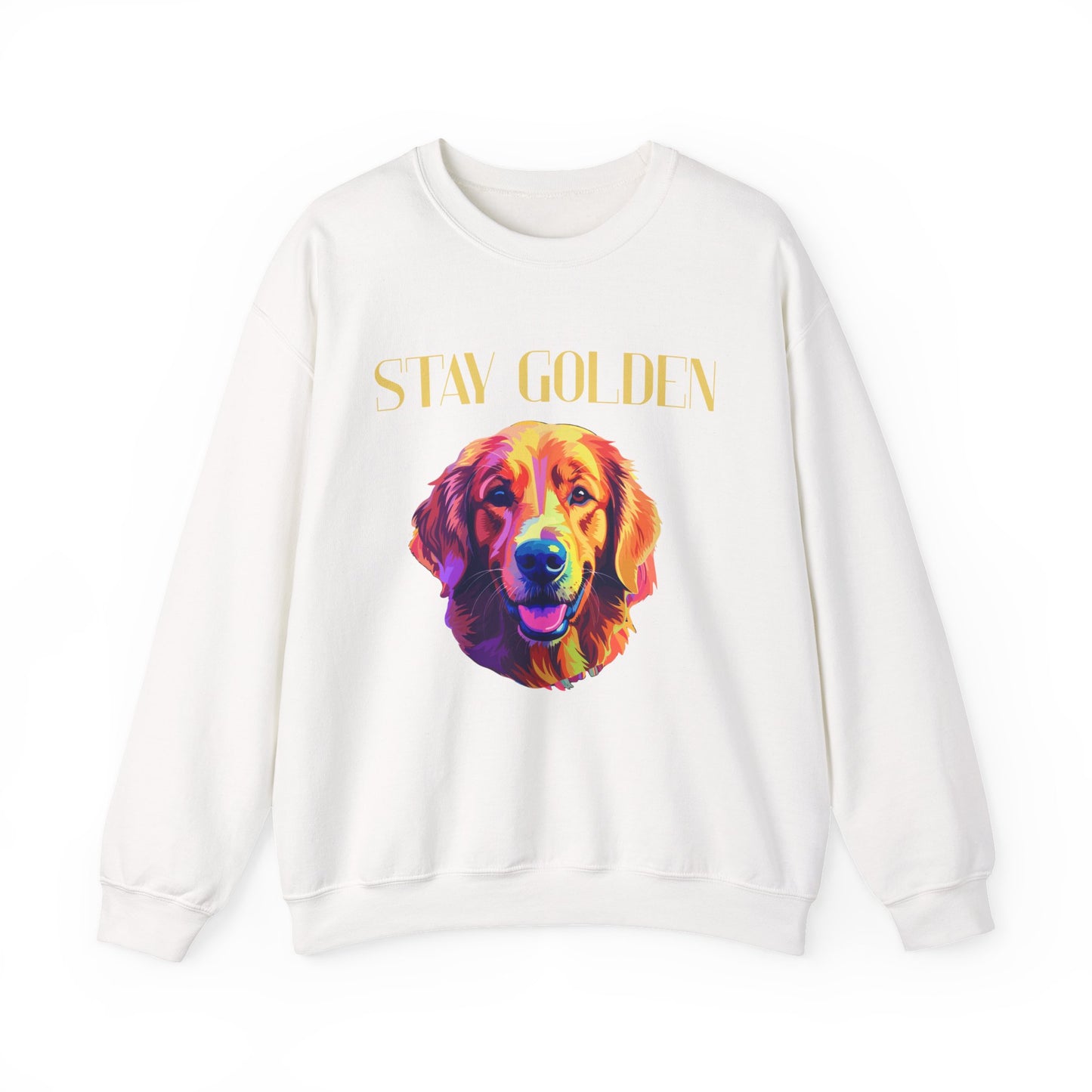 Stay Golden Dog Sweatshirt, Cozy Pet Lover Sweatshirt, Birthday Present, Animal Lover Apparel, Unisex Crewneck