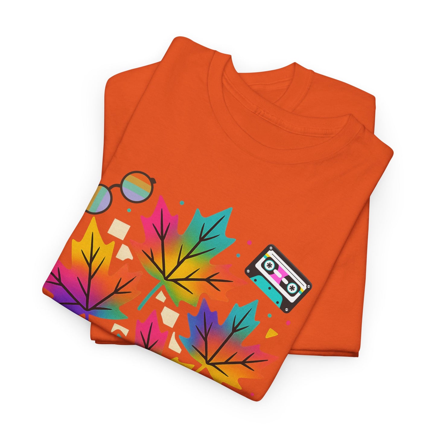 Fall 90s Vibes Tee, 90s Nostalgia T-shirt, Neon Fall Leaves
