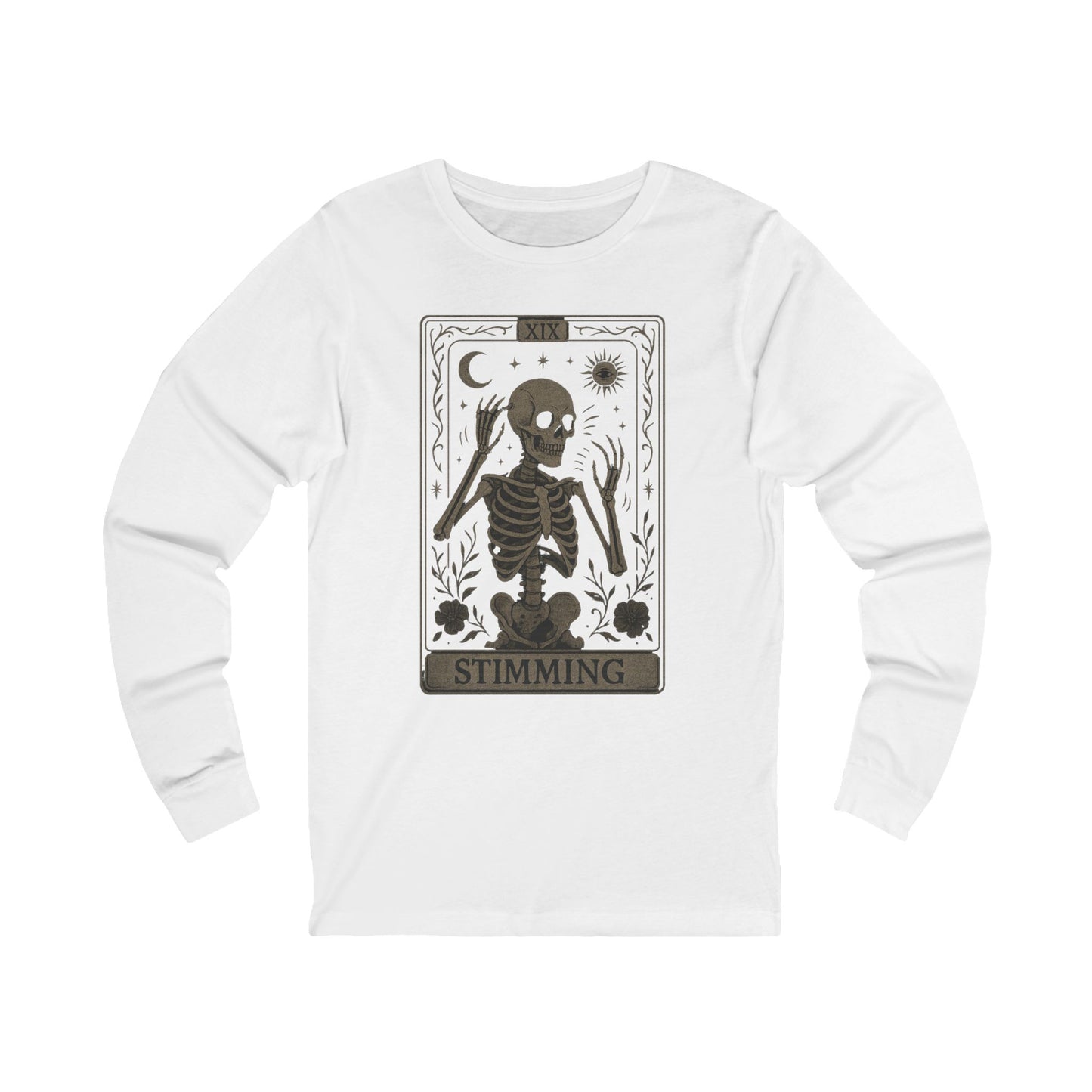 Unisex Jersey Long Sleeve Tarot Style Skeleton Sweatshirt