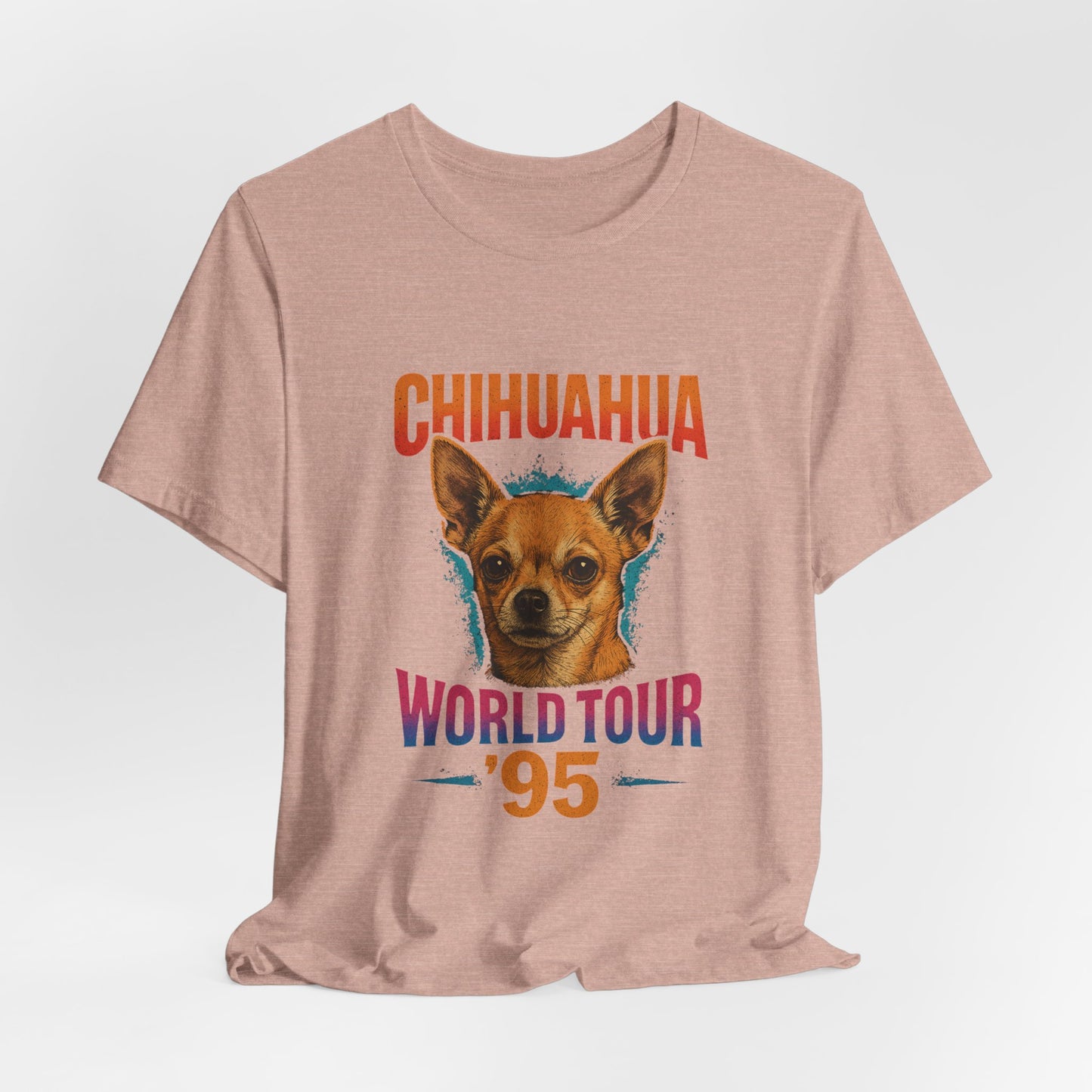 Chihuahua World Tour Tee, Retro Dog Lovers Gift, Cute Animal Tee, Casual Wear, Pet Enthusiast Shirt, Vintage Style T-Shirt