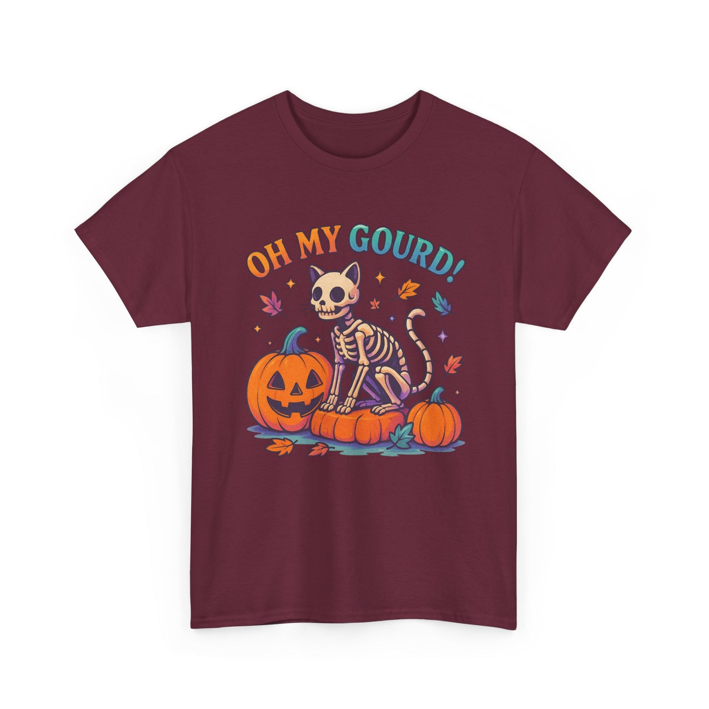 Halloween Cat Tee, Heavy Cotton T-Shirt, Fall Fashion, Cute Halloween Shirt, Pumpkin Lover Gift, Spooky Season Apparel