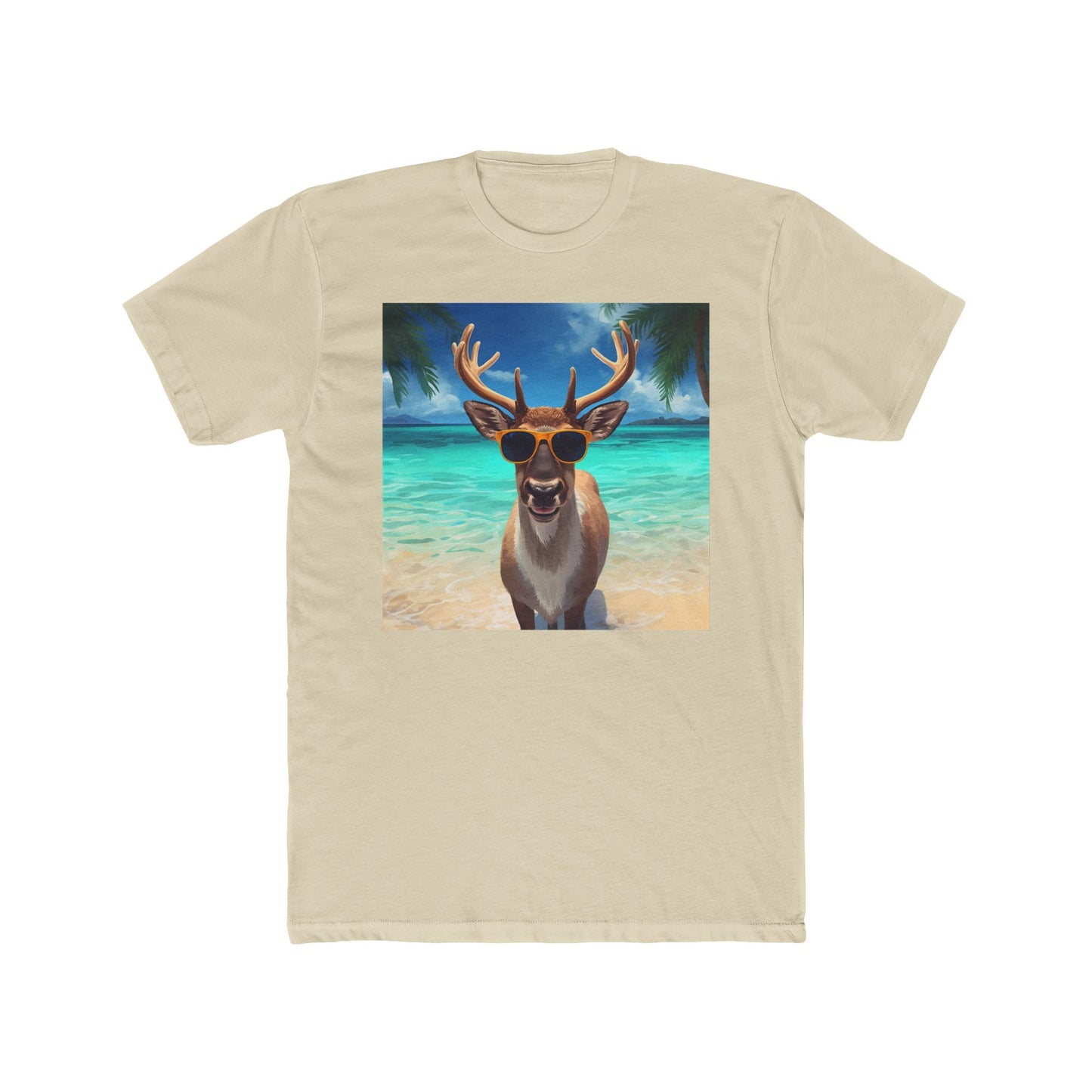 Funny Reindeer Tee, Summer Vibes in Christmas T-Shirt, Casual Outfit, Gift for Animal Lovers, Unique Graphic Tee, Vacation Beachwear