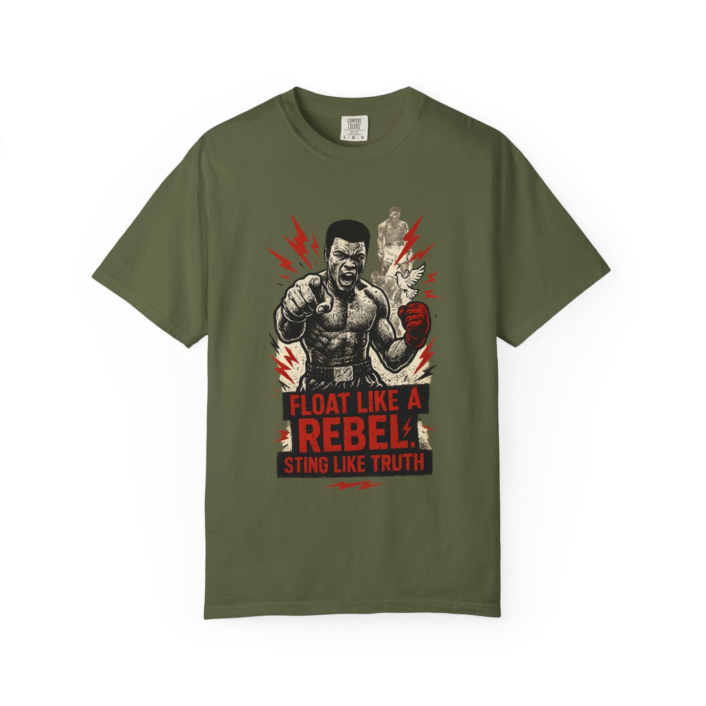 Rebel Spirit T-Shirt, Muhammad Ali Shirt, Gift for Fighters, Motivational Tee for Boxing Fans, Unisex Casual Wear, Sports Enthusiast Shirt