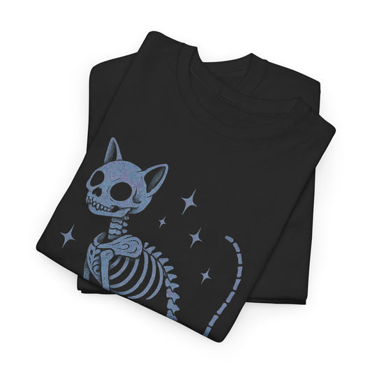 Purranormal Activity Cat Skeleton Tee, Unisex Halloween Shirt, Cute Cat Lover Gift, Spooky Graphic Tee, Casual Festive Wear